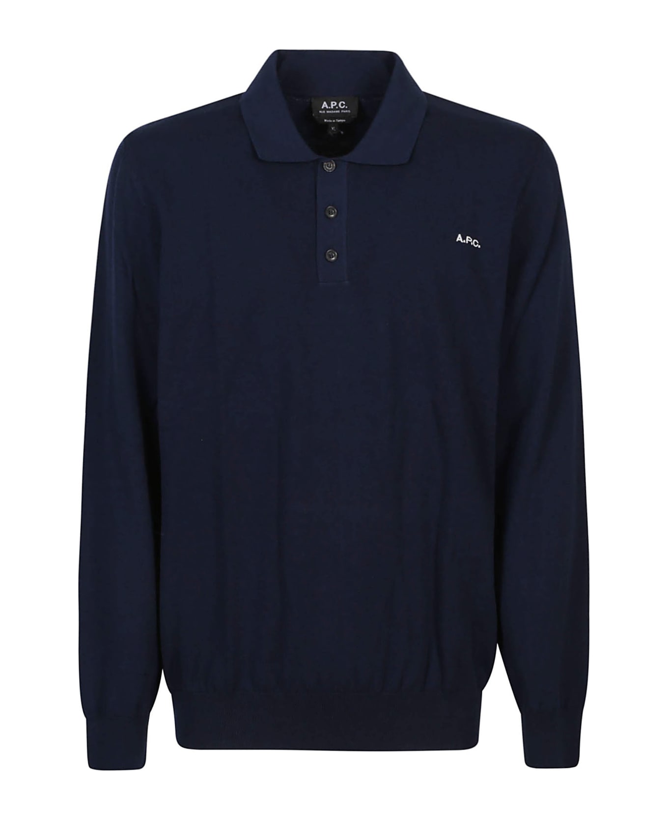 A.P.C. Blaise Long Sleeve Polo Shirt - Iak Dark Navy ポロシャツ