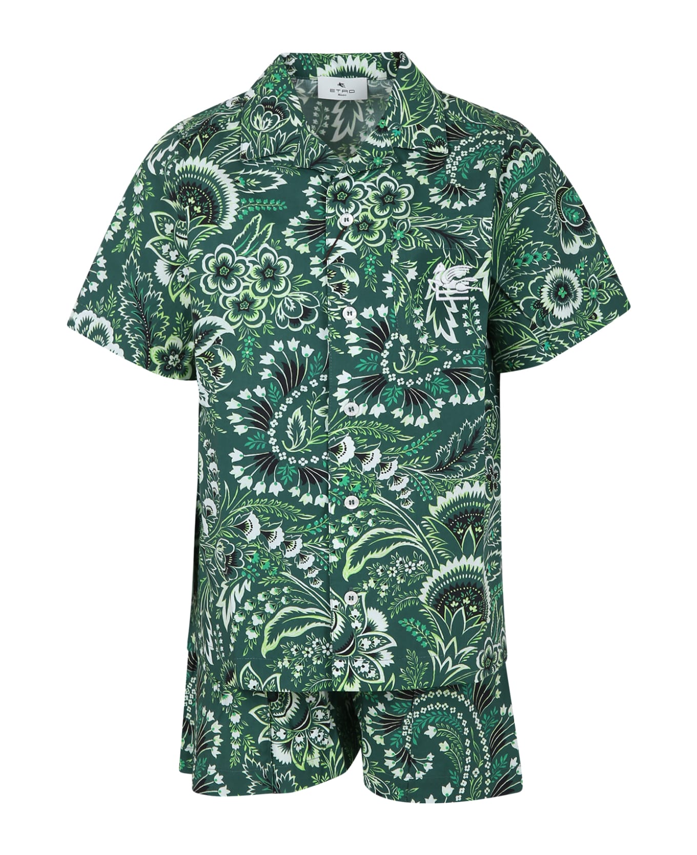 Etro Green Suit For Boy With Paisley Pattern - Green ワンピース＆ドレス