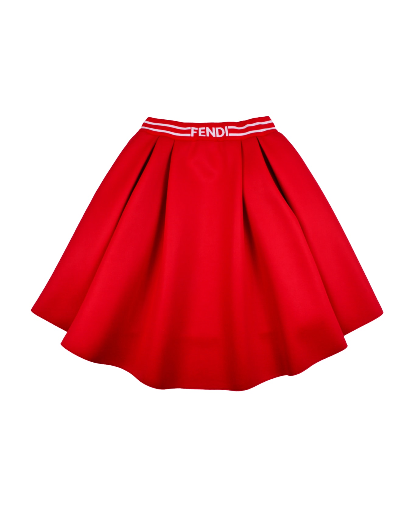Fendi Flared Skirt With Logo - Red