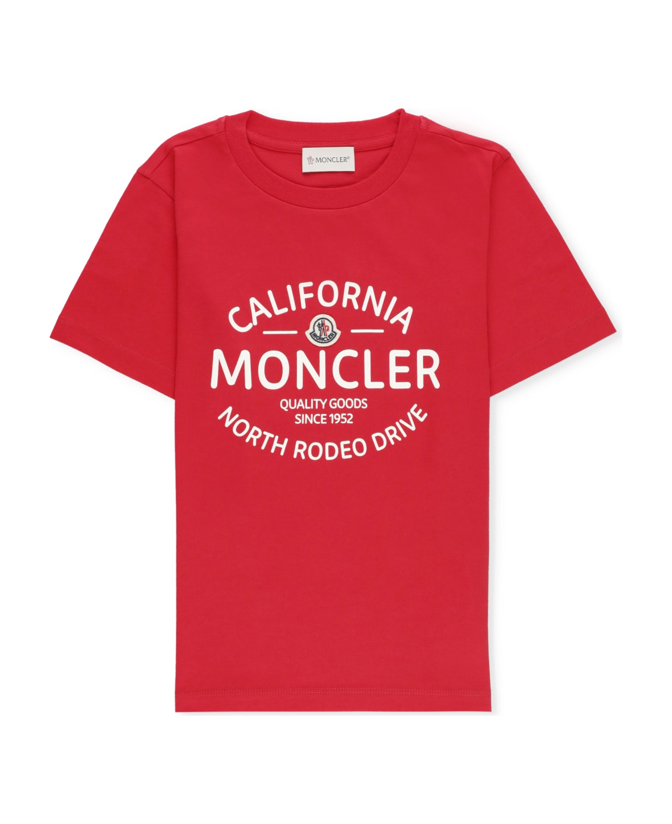 Moncler T-shirt With Print - Red