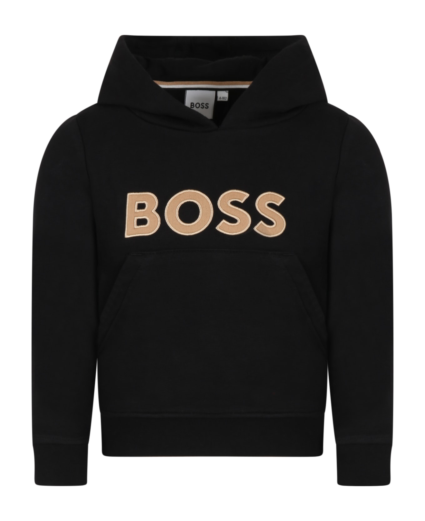 Hugo Boss Black Sweatshirt For Boy With Logo - Black ニットウェア＆スウェットシャツ