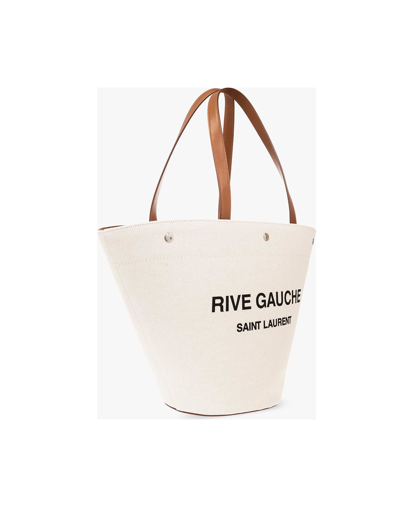 Saint Laurent Rive Gauche Shopper Bag - Greggio/nero/brick