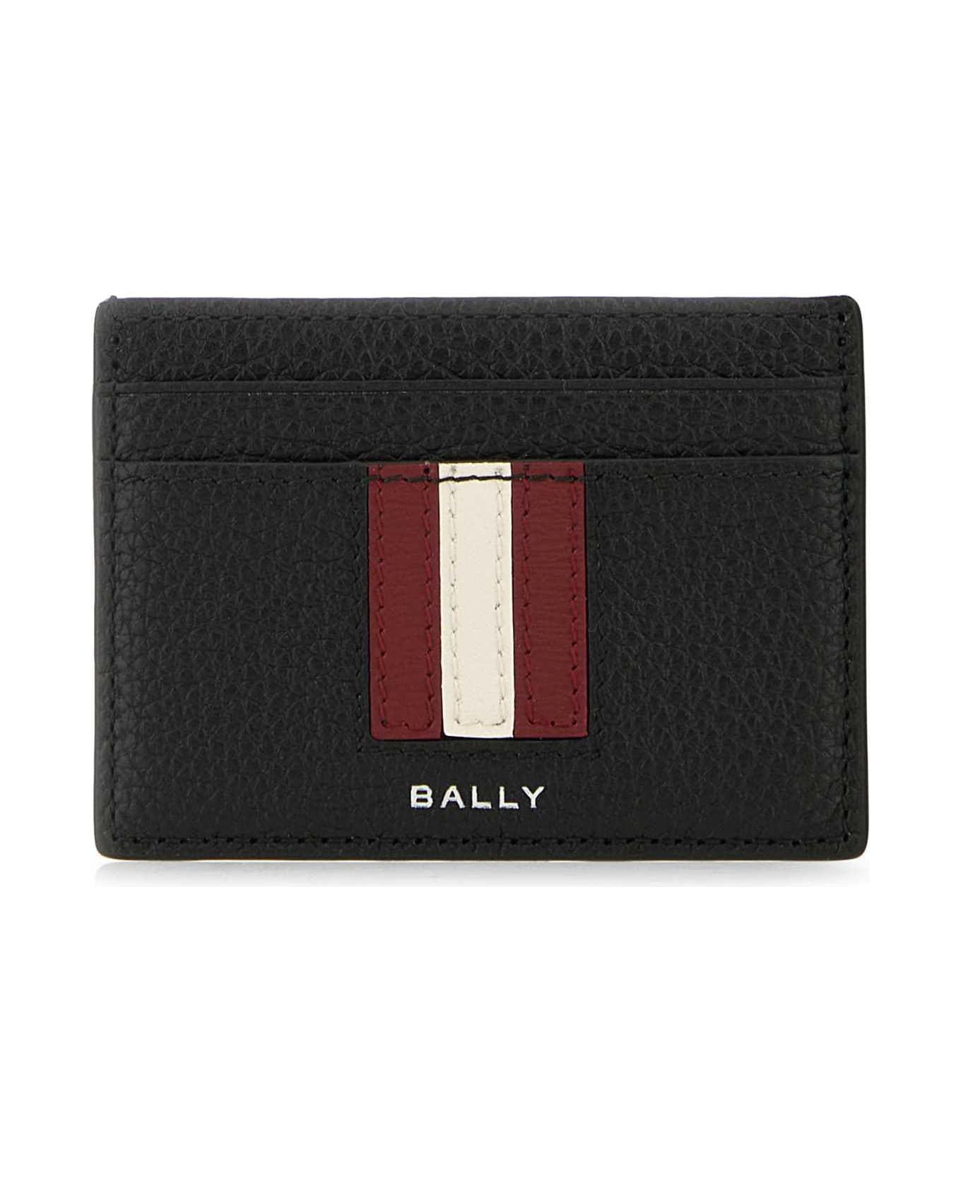 Bally Black Leather Card Holder - Black