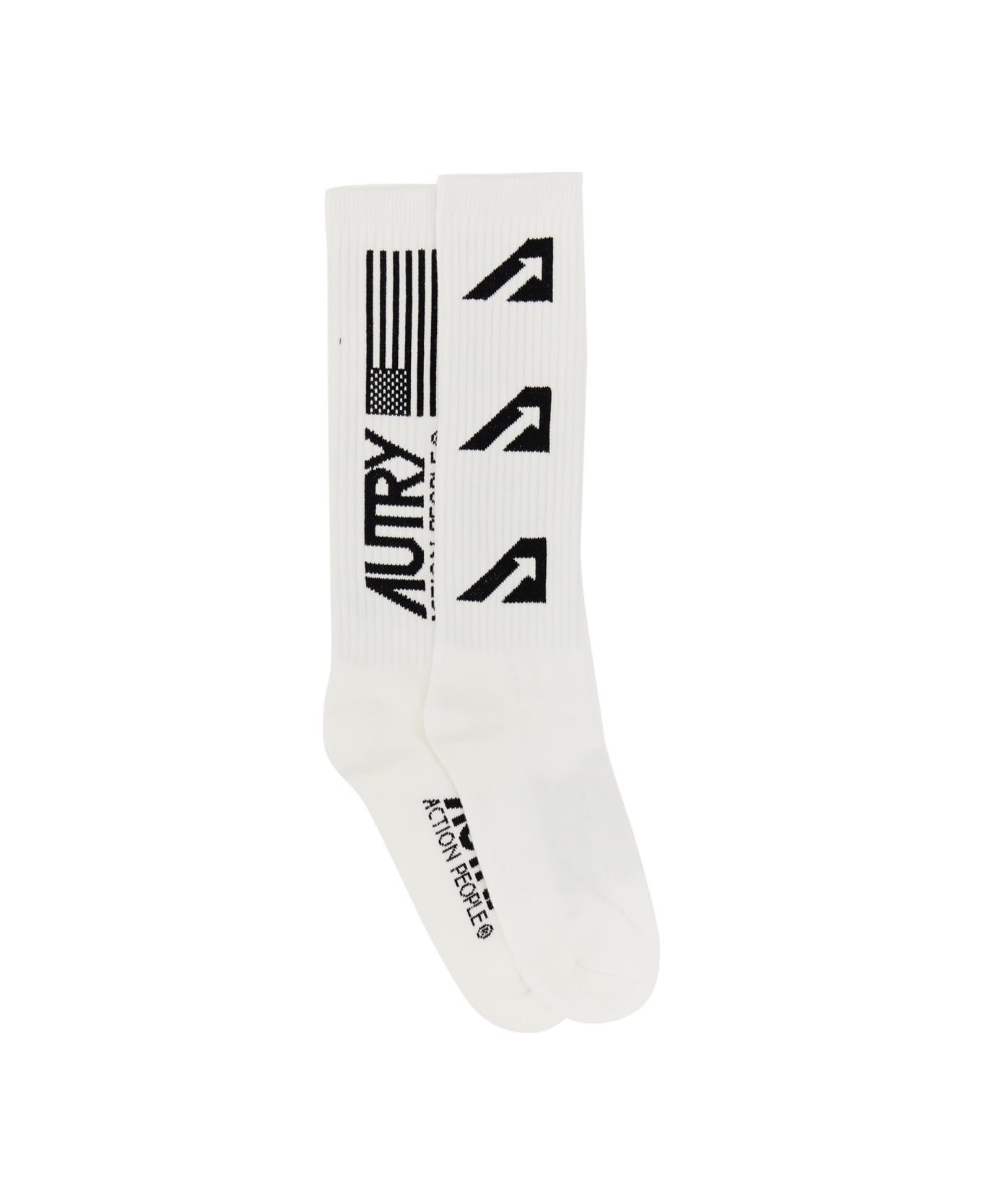Autry Sock With Logo - White