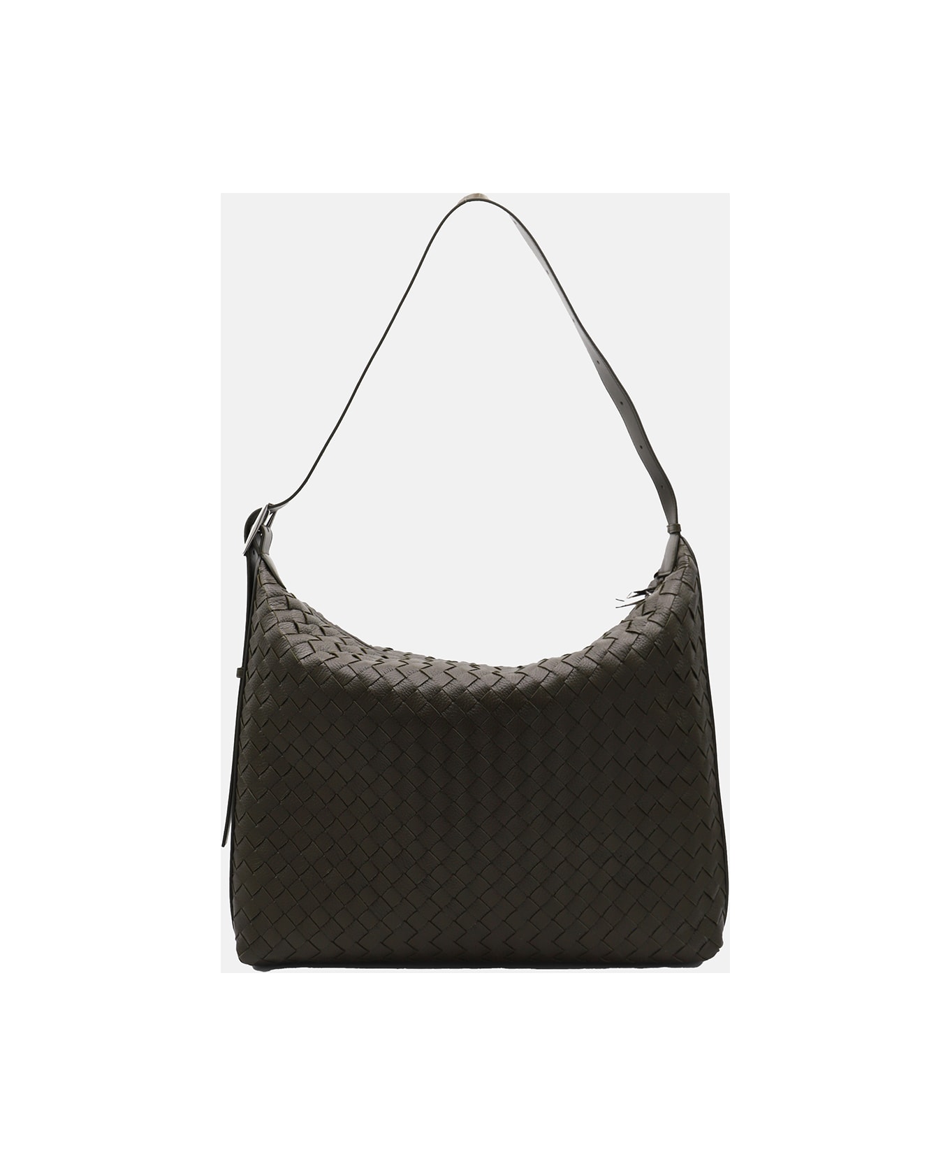 Bottega Veneta Dark Green Traveller Totes - KAKI-SILVER