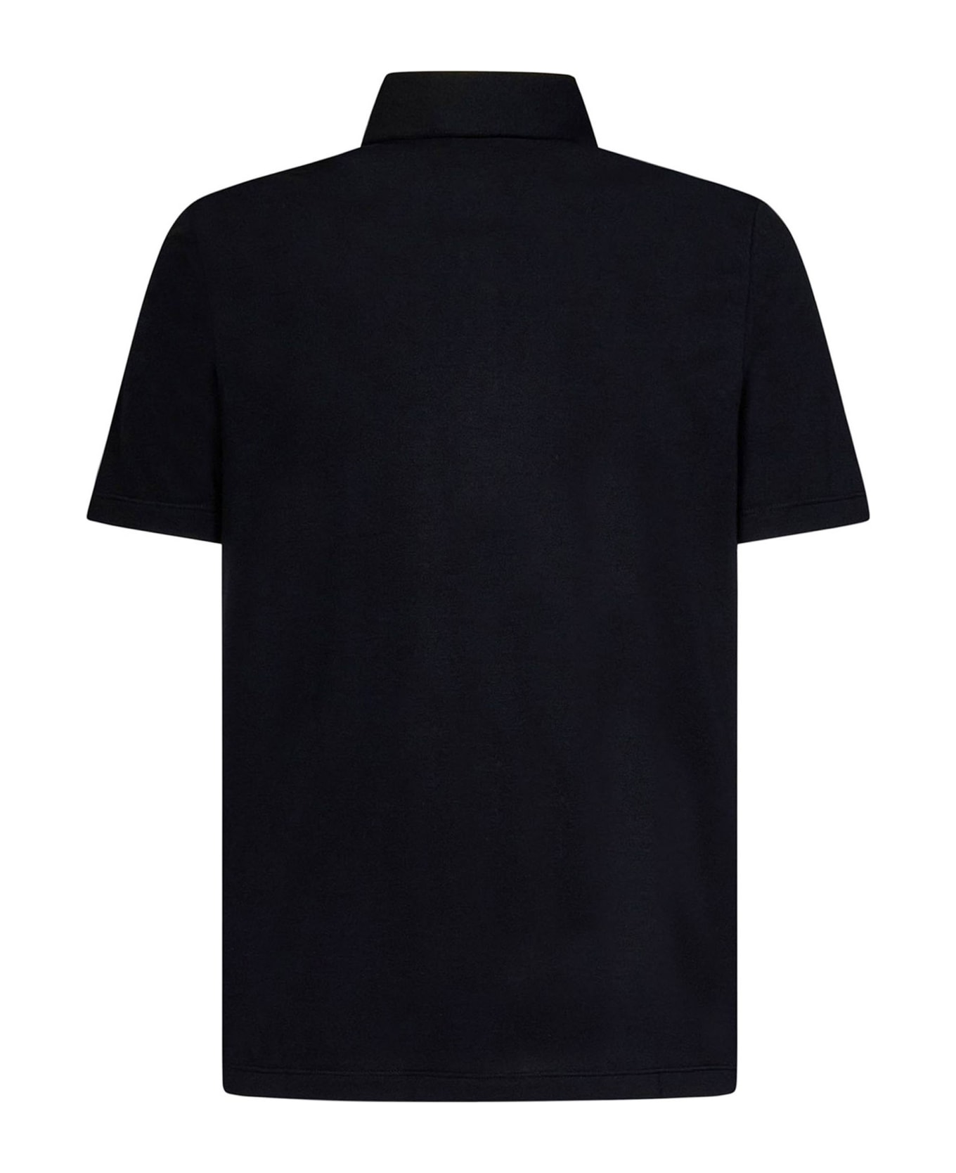 Malo Black Stretch-cotton Polo Shirt - Black