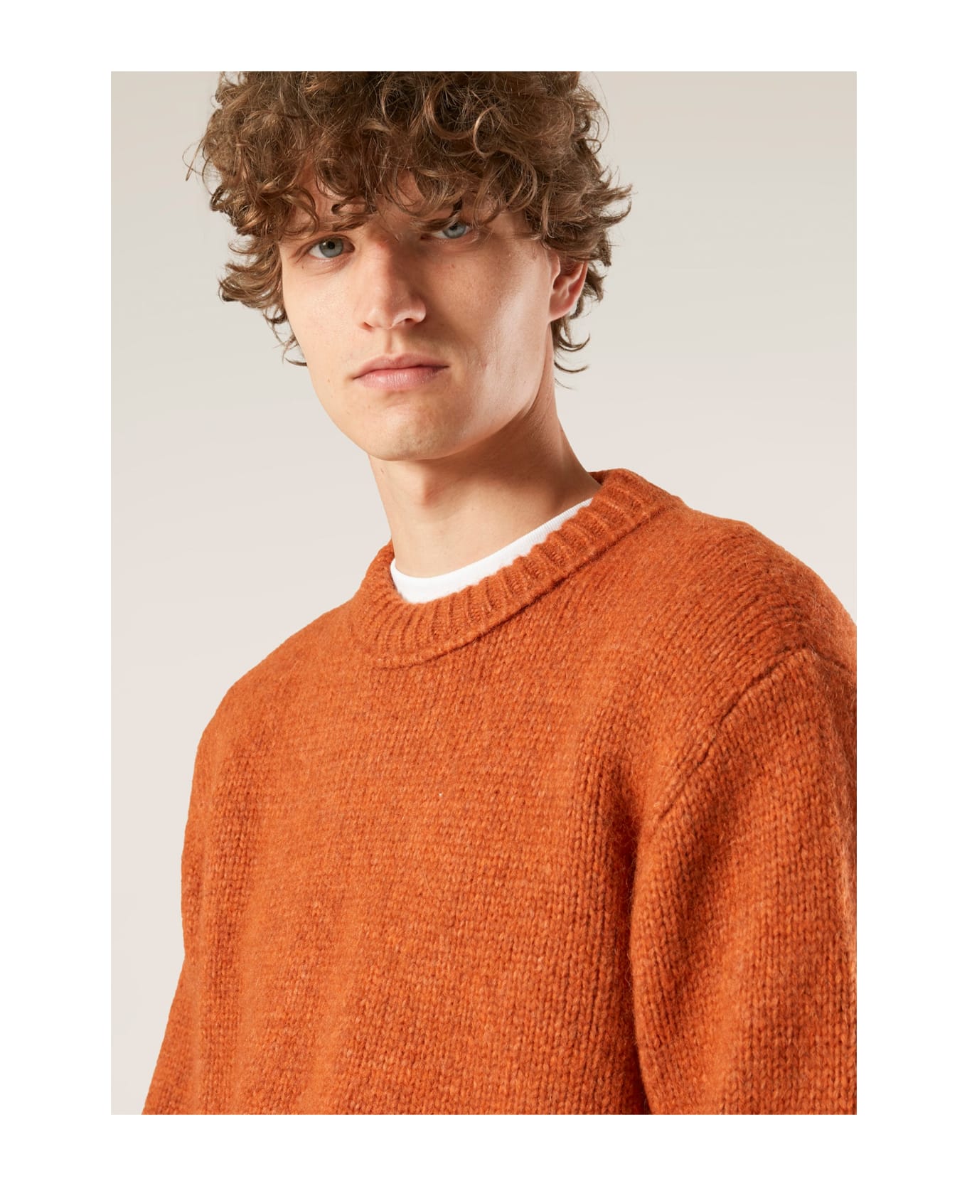 doppiaa Aappio Orange Wool And Alpaca Sweater