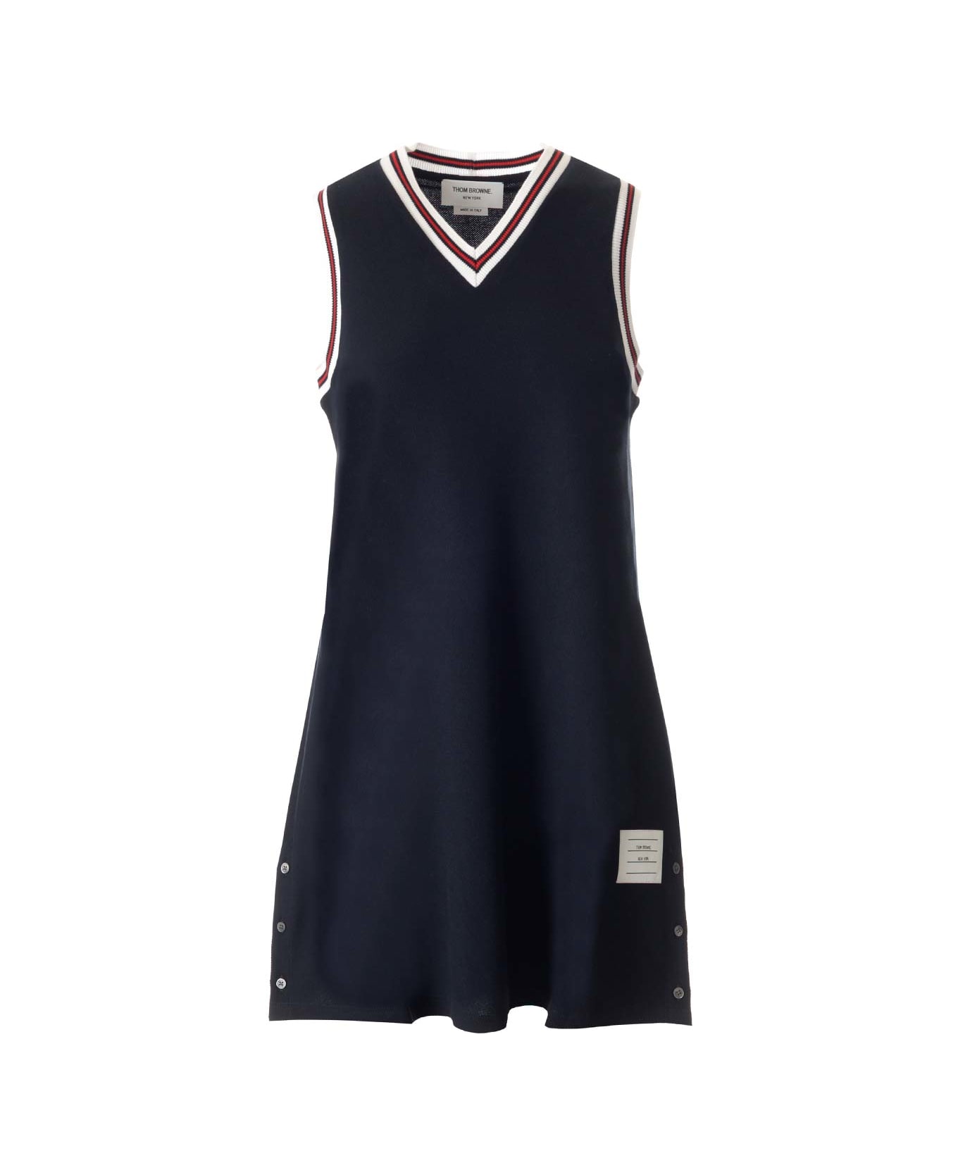 Thom Browne Cotton Pique Tennis Dress - NAVY