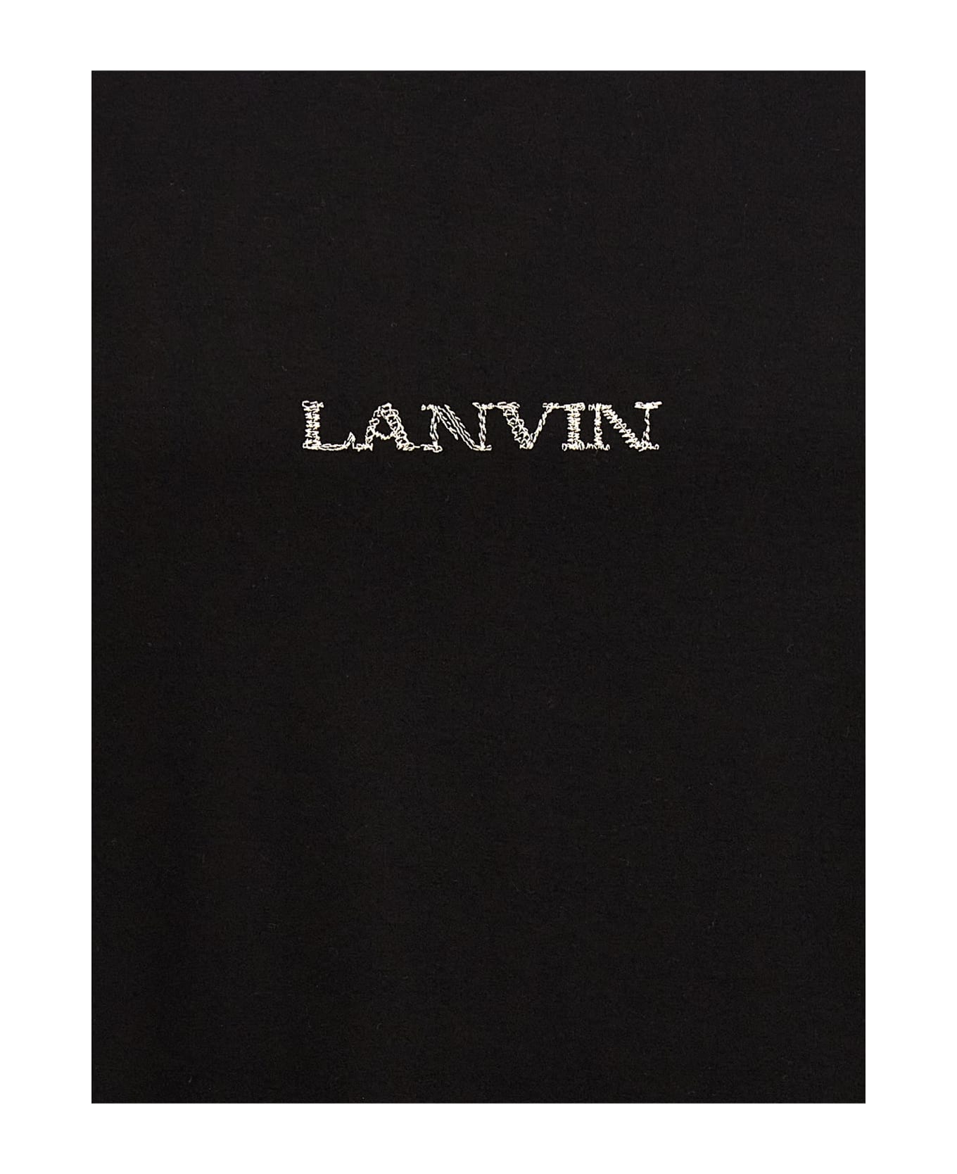 Lanvin Logo Embroidery T-shirt - Black シャツ