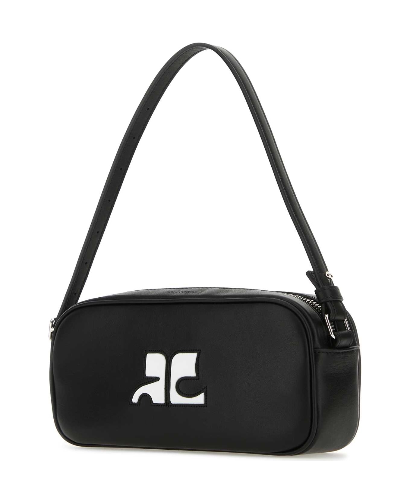 Courrèges Black Leather Rã©ã©dition Shoulder Bag - Black