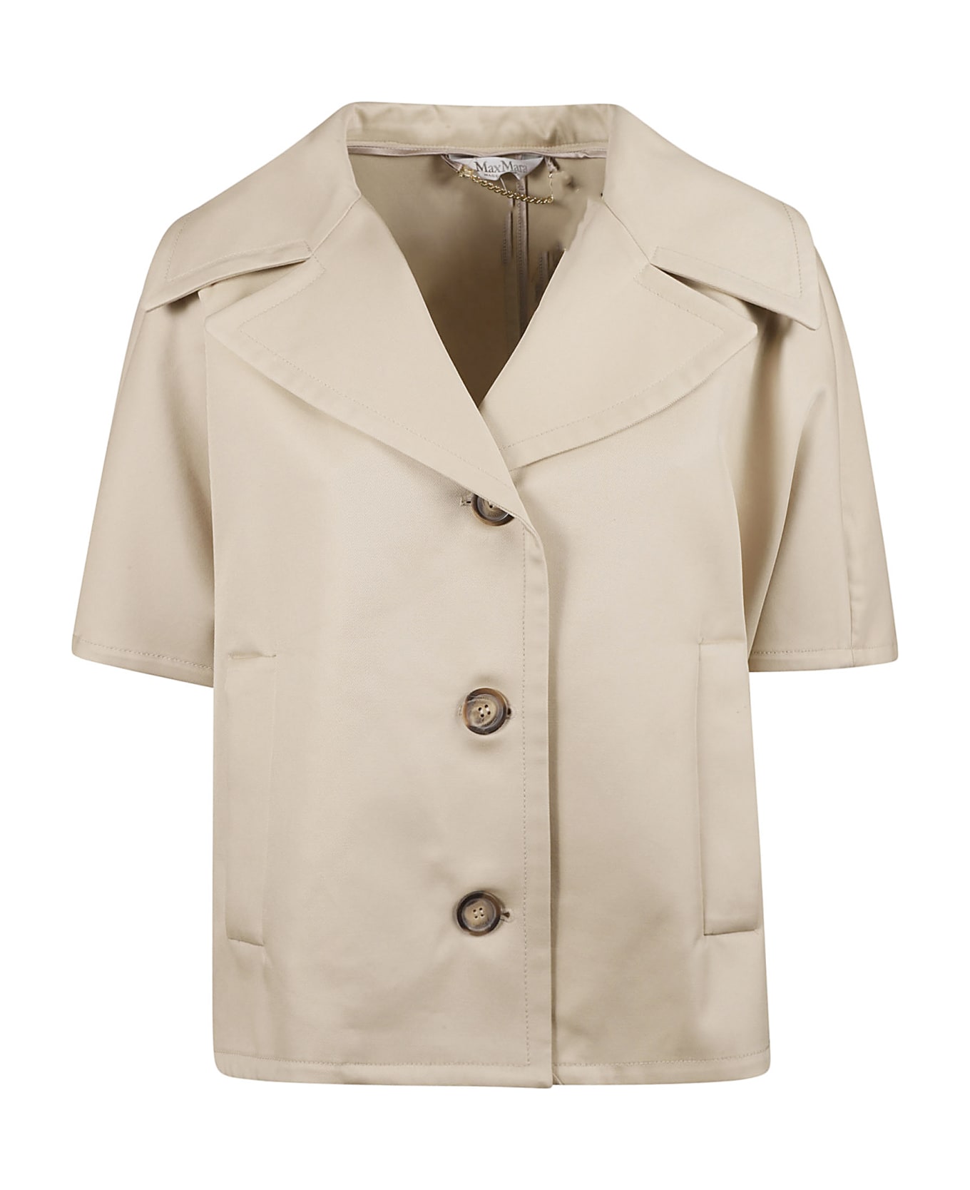 Max Mara Short-sleeved Buttoned Jacket - Camel