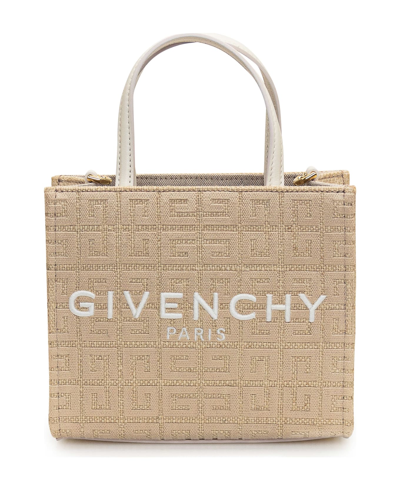 Givenchy Mini G-tote Bag In Natural 4g Jute - Brown