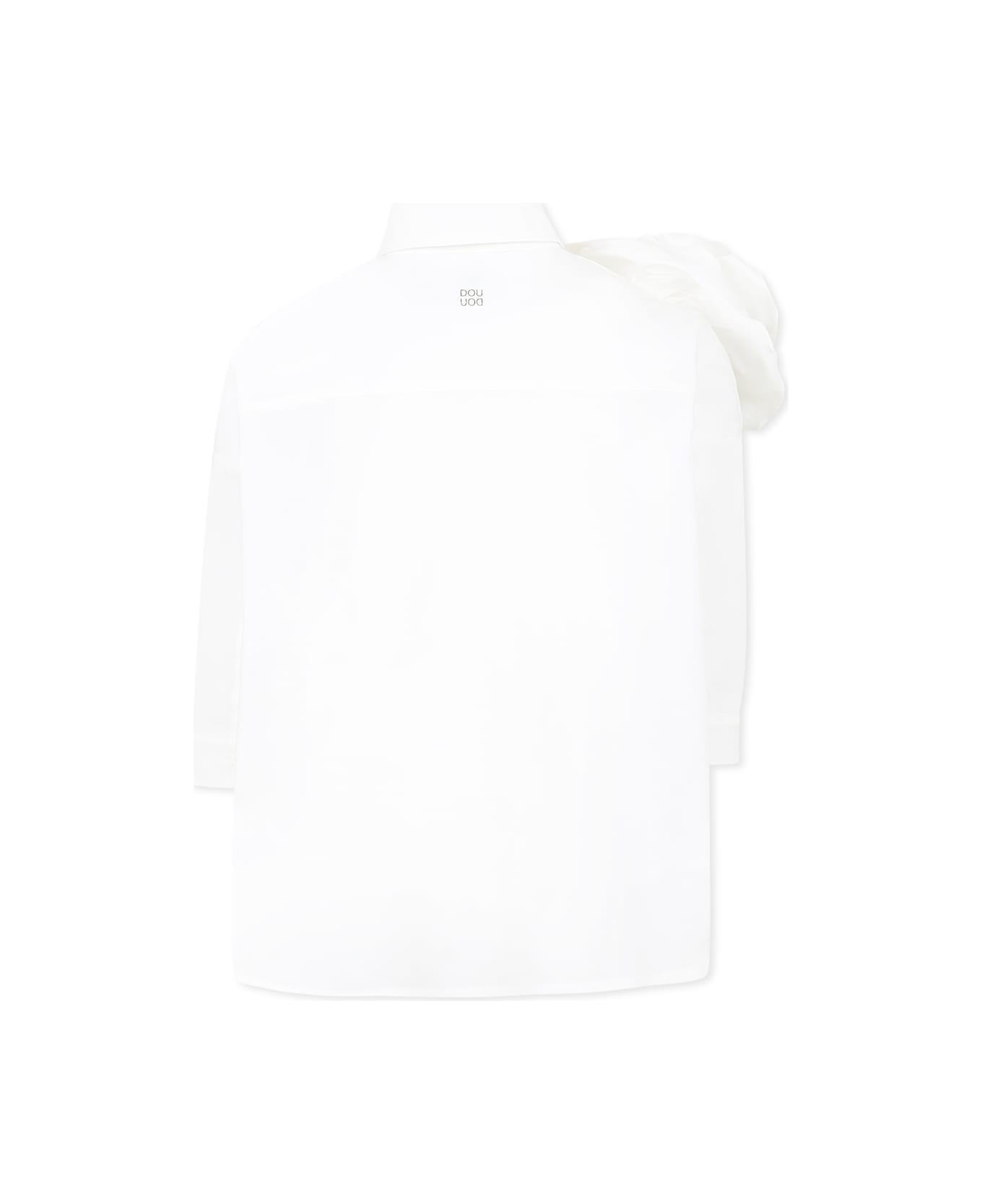 Douuod White Shirt For Girl With Roses - Ivory