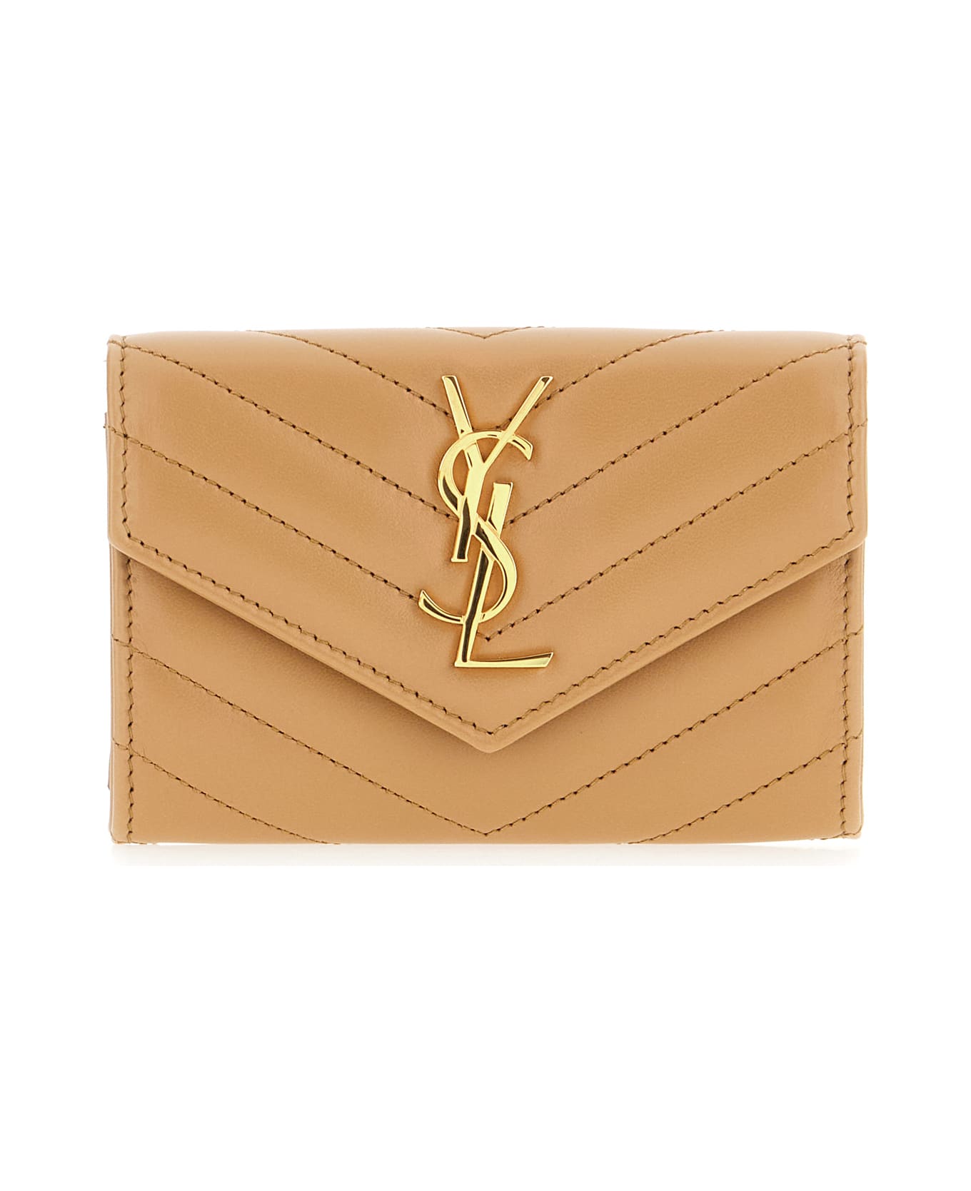 Saint Laurent Cappuccino Leather Wallet - BEIGE