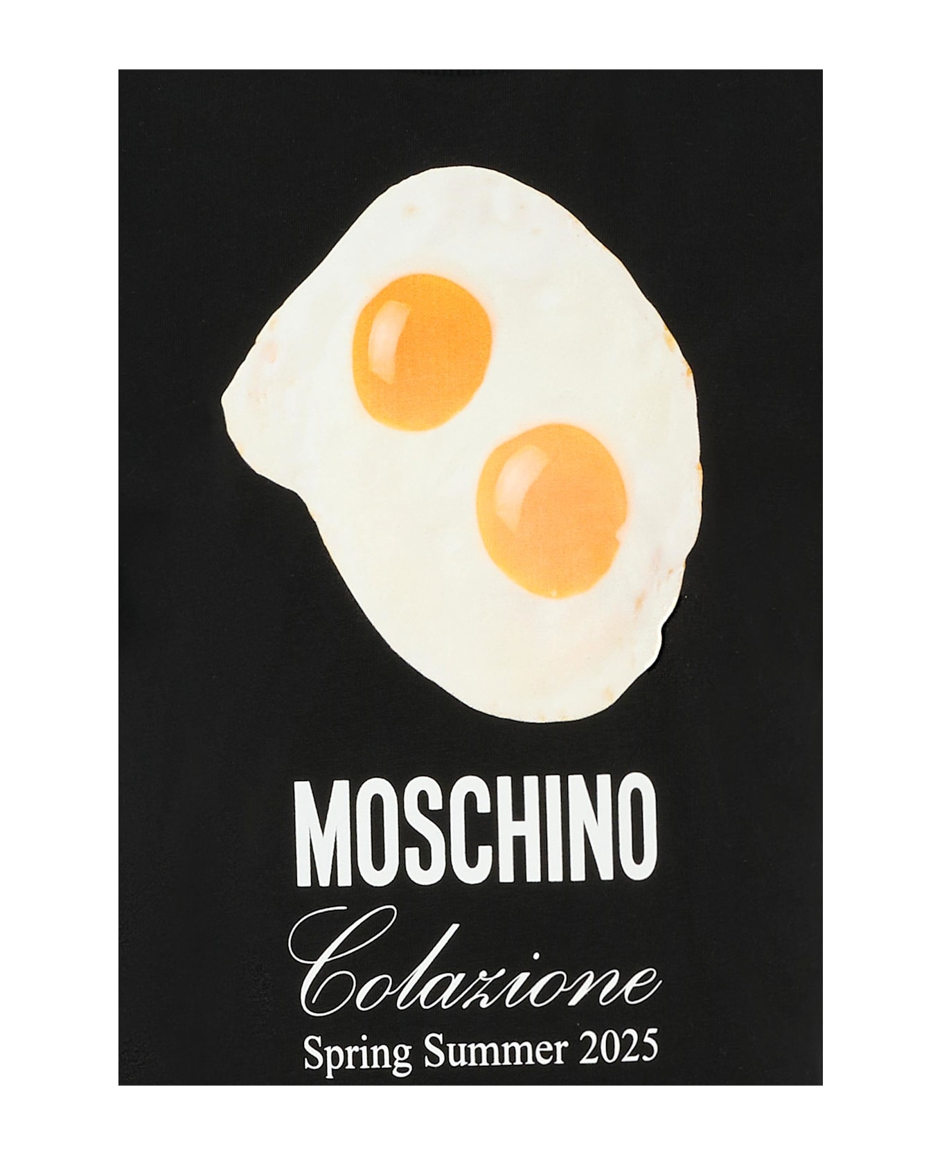 Moschino Black T-shirt For Kids With Egg Print - Black