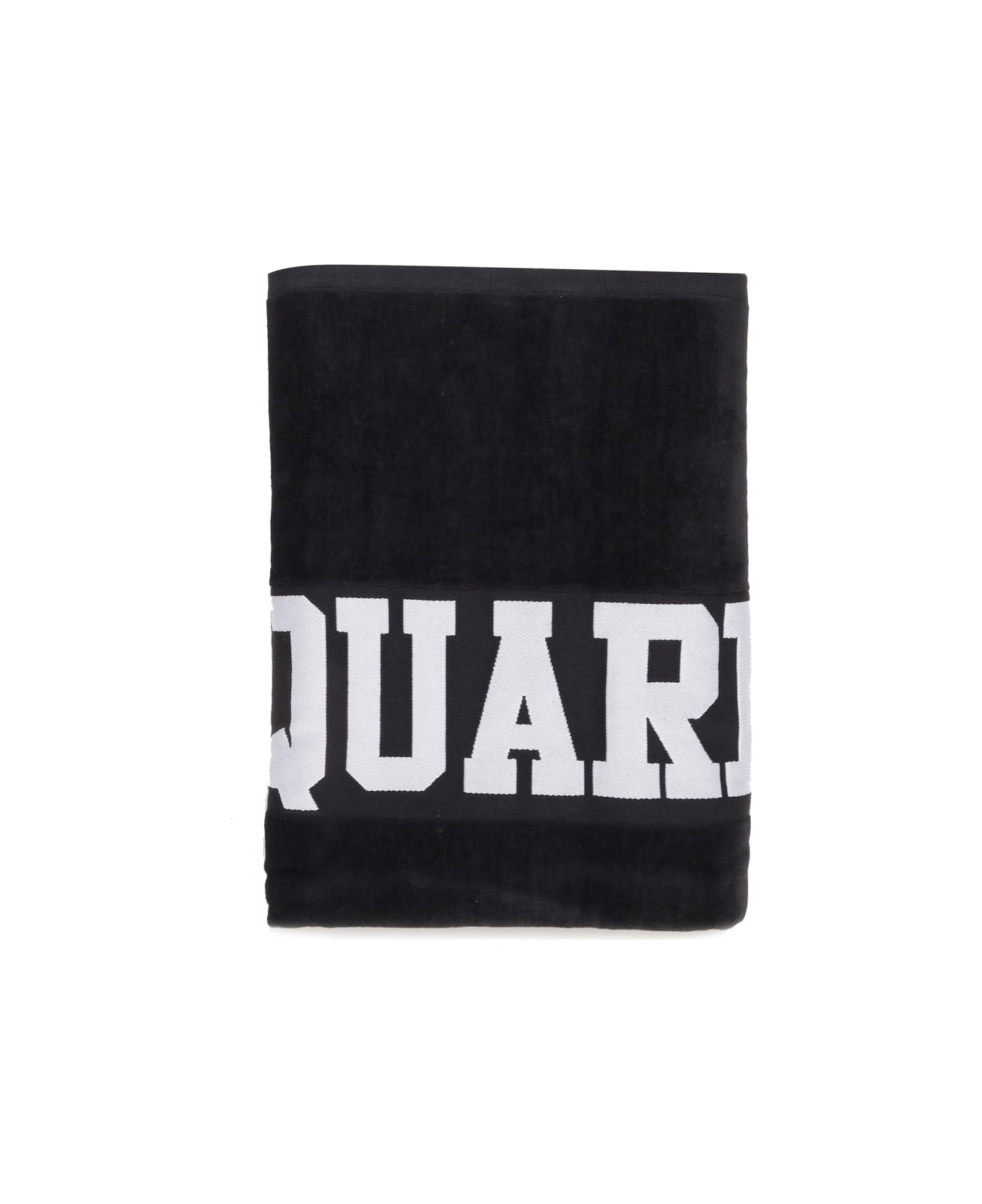 Dsquared2 Logo Cotton Beach Towel - Black