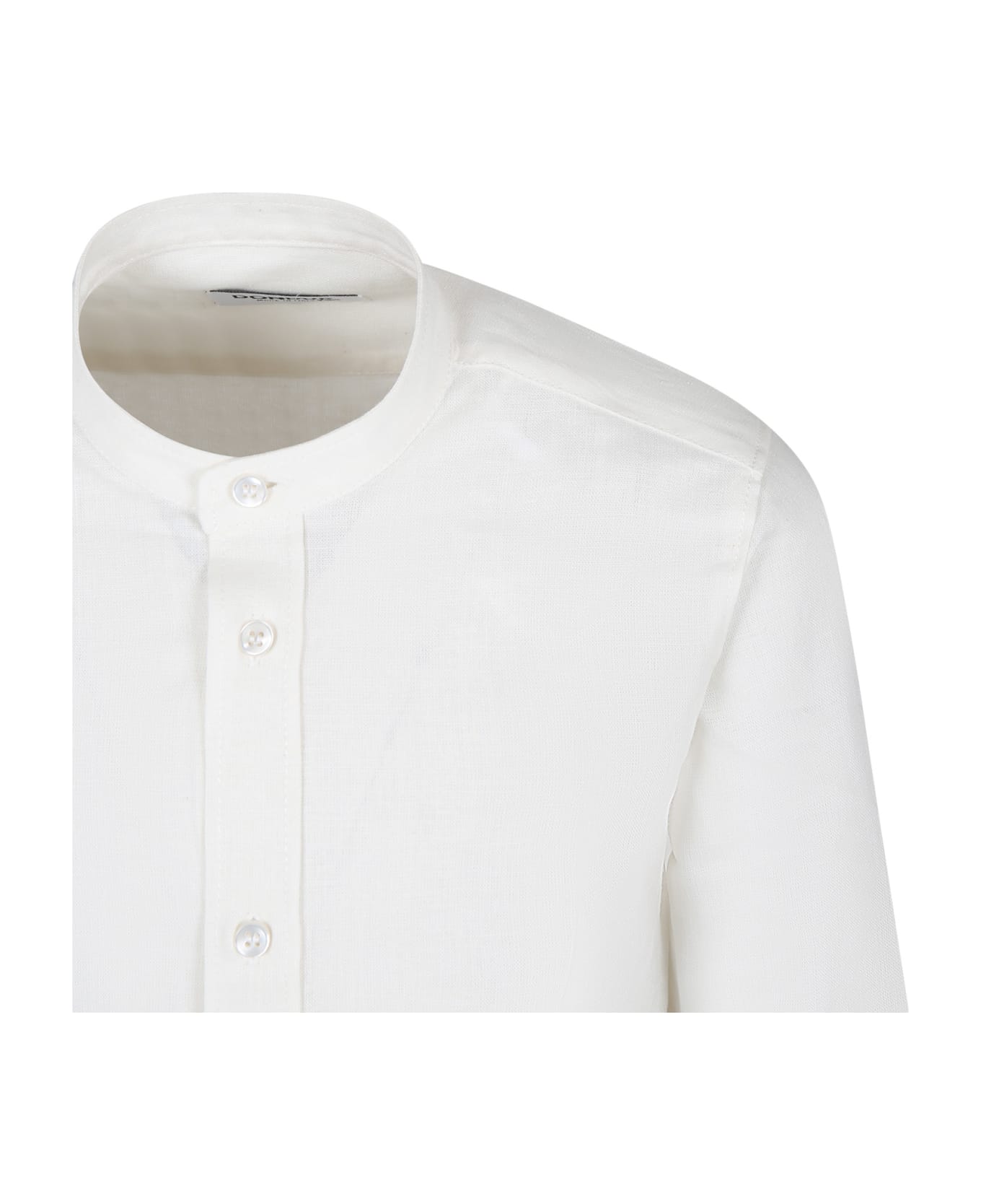 Dondup Ivory Shirt For Boy With Logo - White シャツ