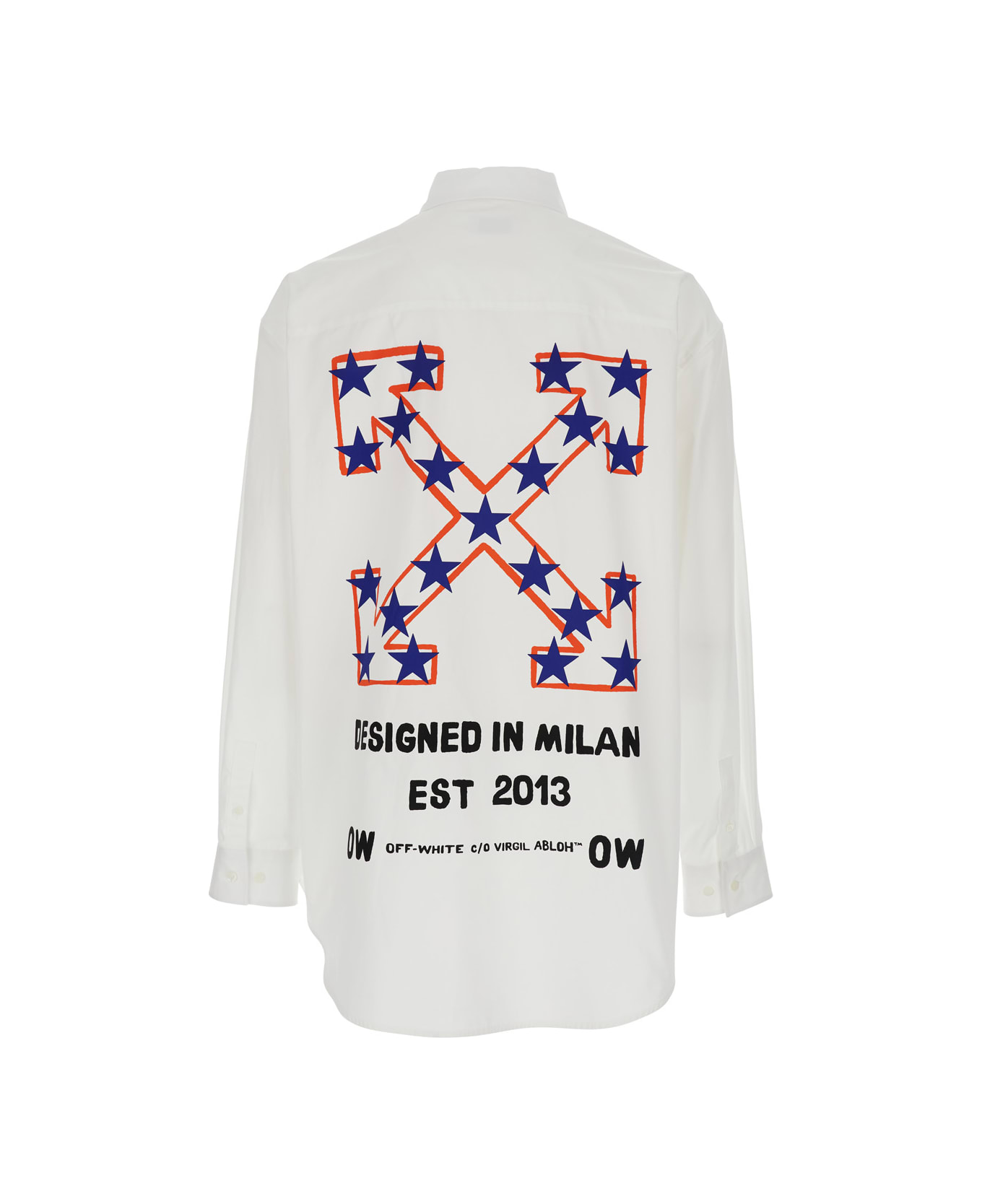 Off-White 
star Arrow
 White Shirt With Logo Detail On The Front And Maxi Logo Print On The Rear In Cotton Man - White