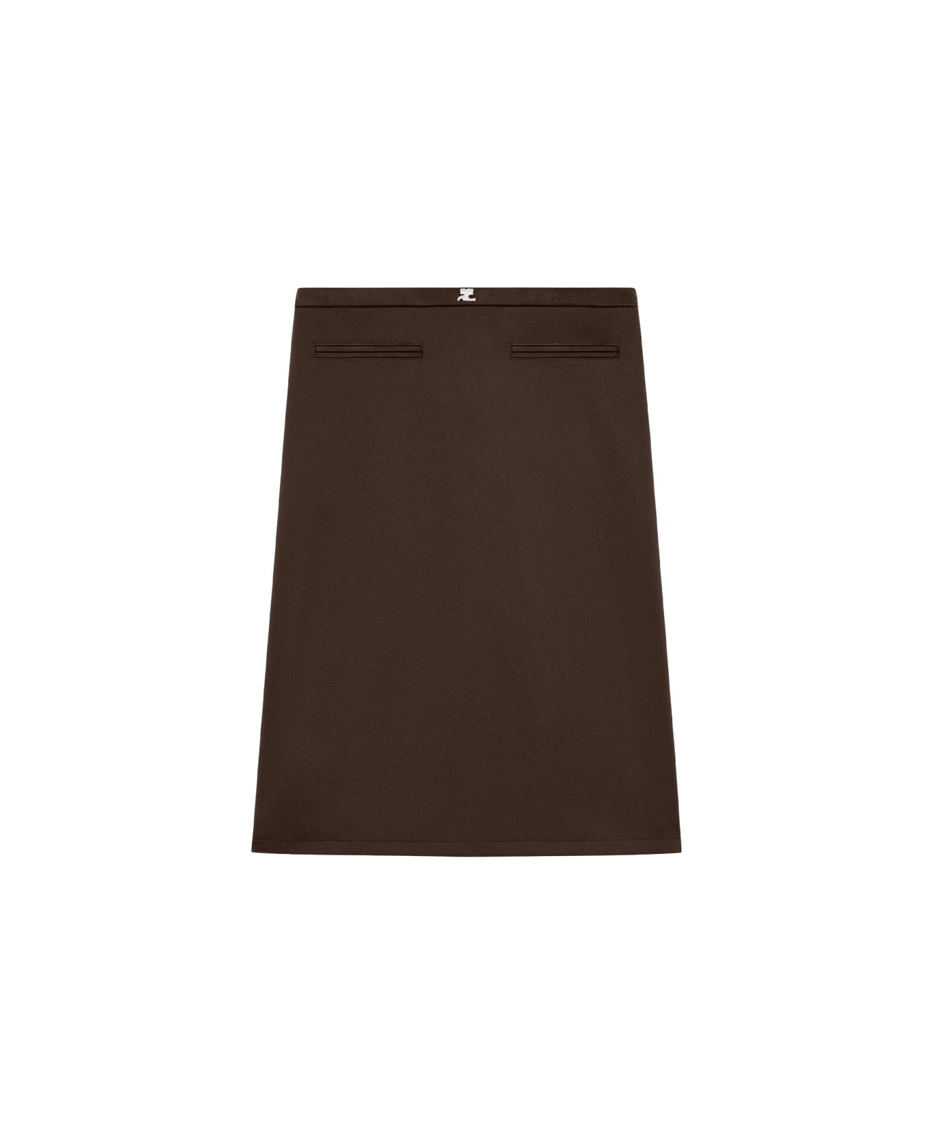 Courrèges Midi Skirt With Logo - BROWN