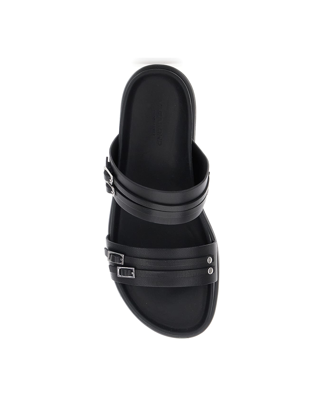 Vagabond 'effie' Black Sandals With Two Buckle Closure In Leather Woman - Black