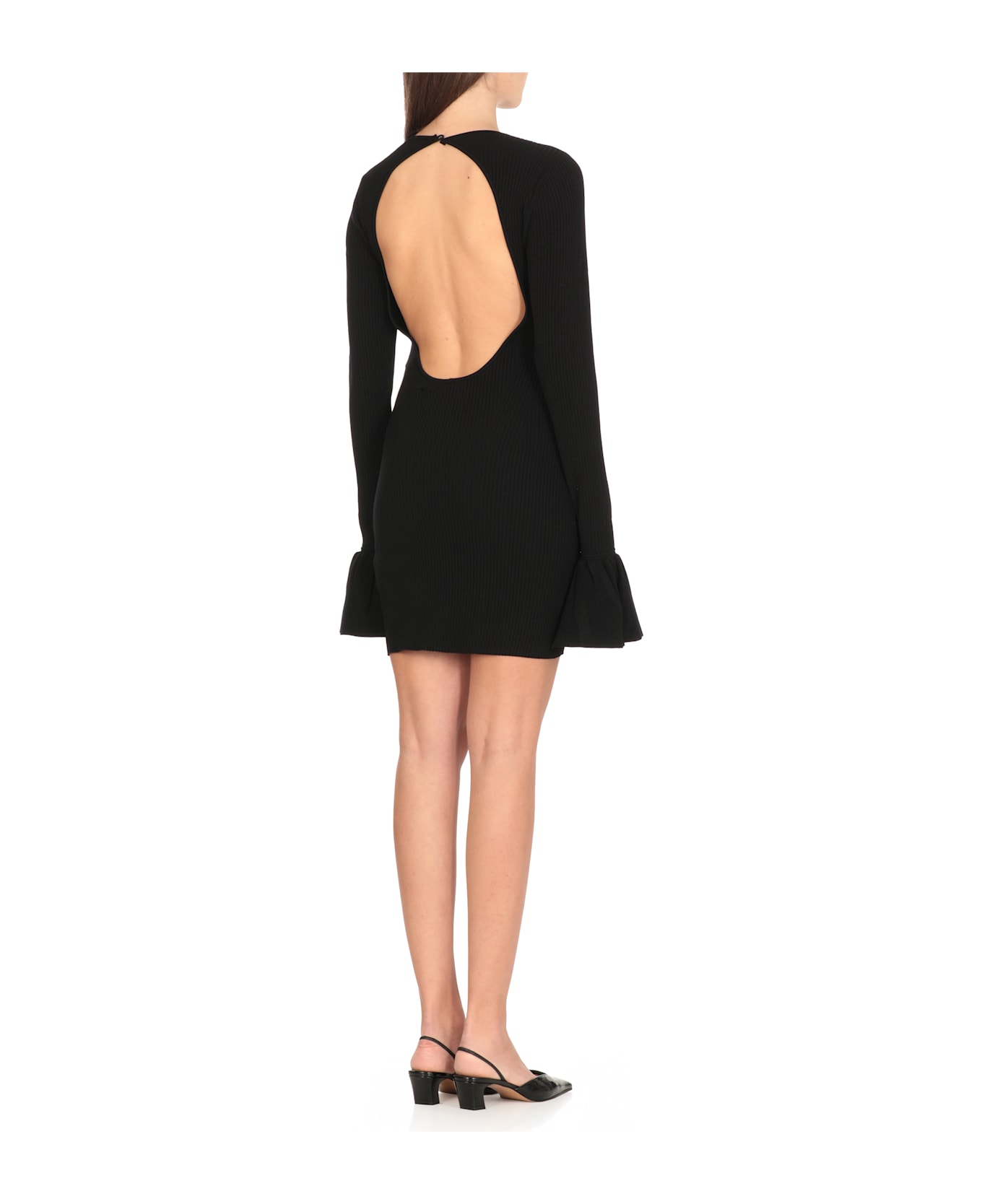 Rotate by Birger Christensen Knit Mini Cutout Dress - Black