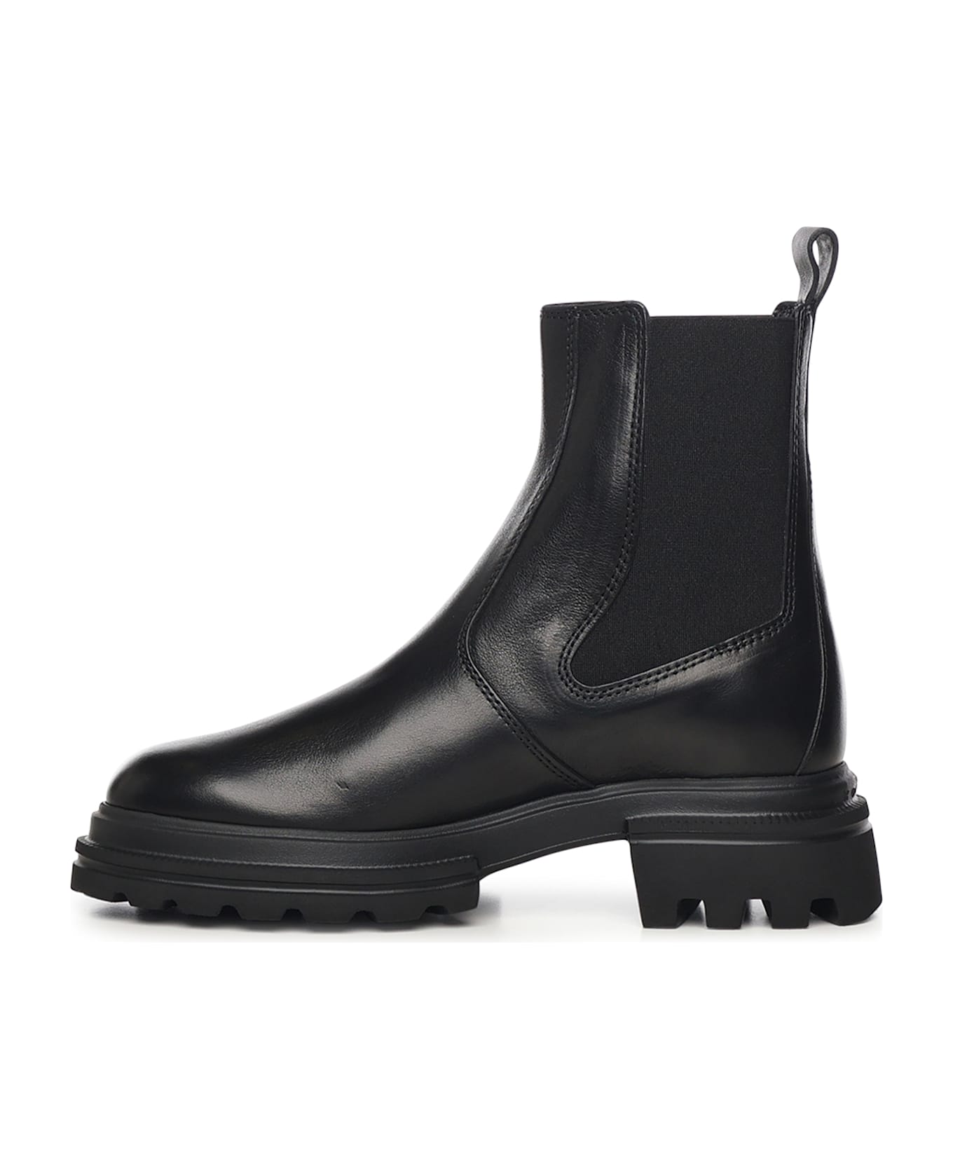 Hogan Leather Chelsea Ankle Boots - black