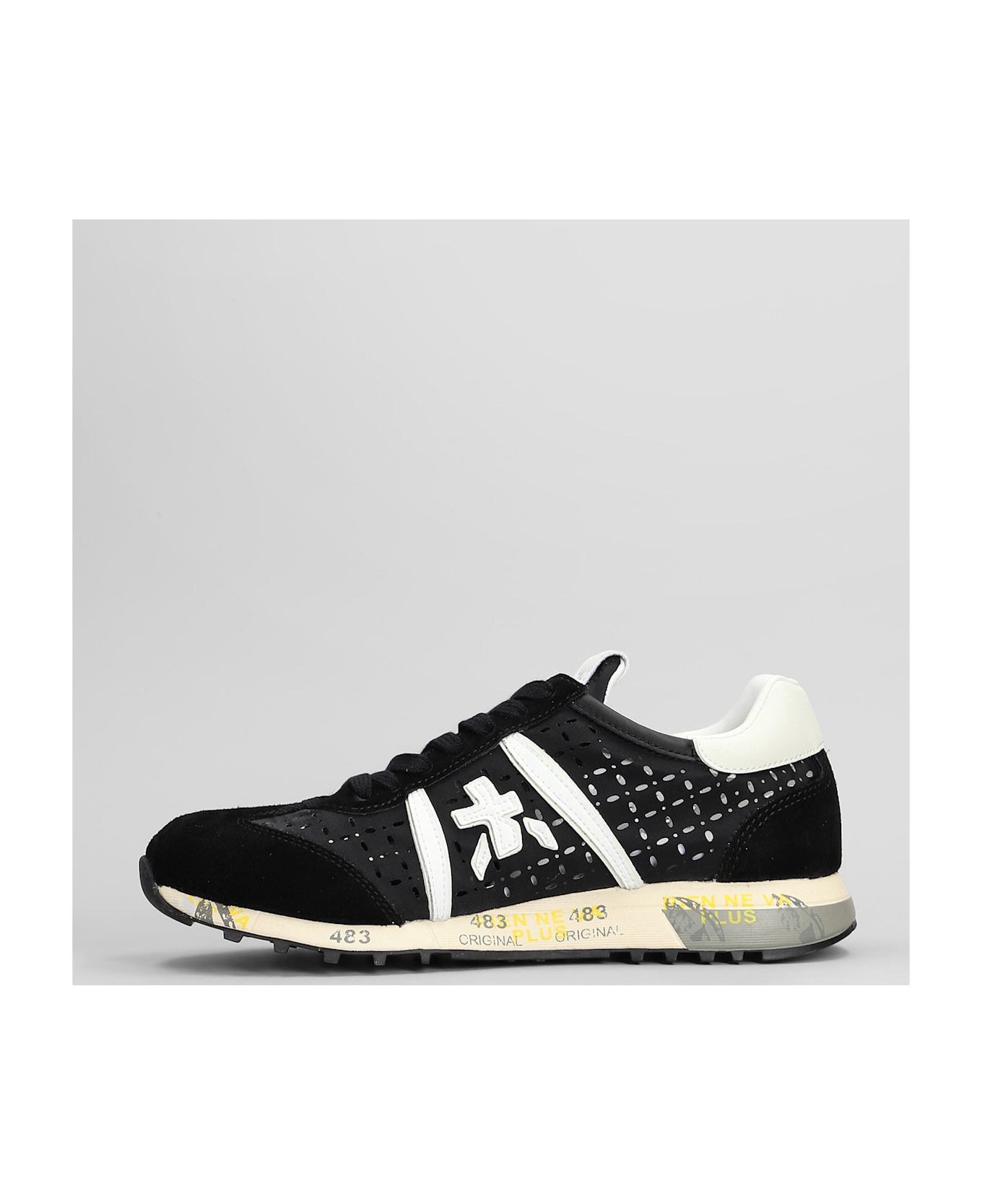 Premiata Lucy Sneakers In Black Suede And Fabric - black