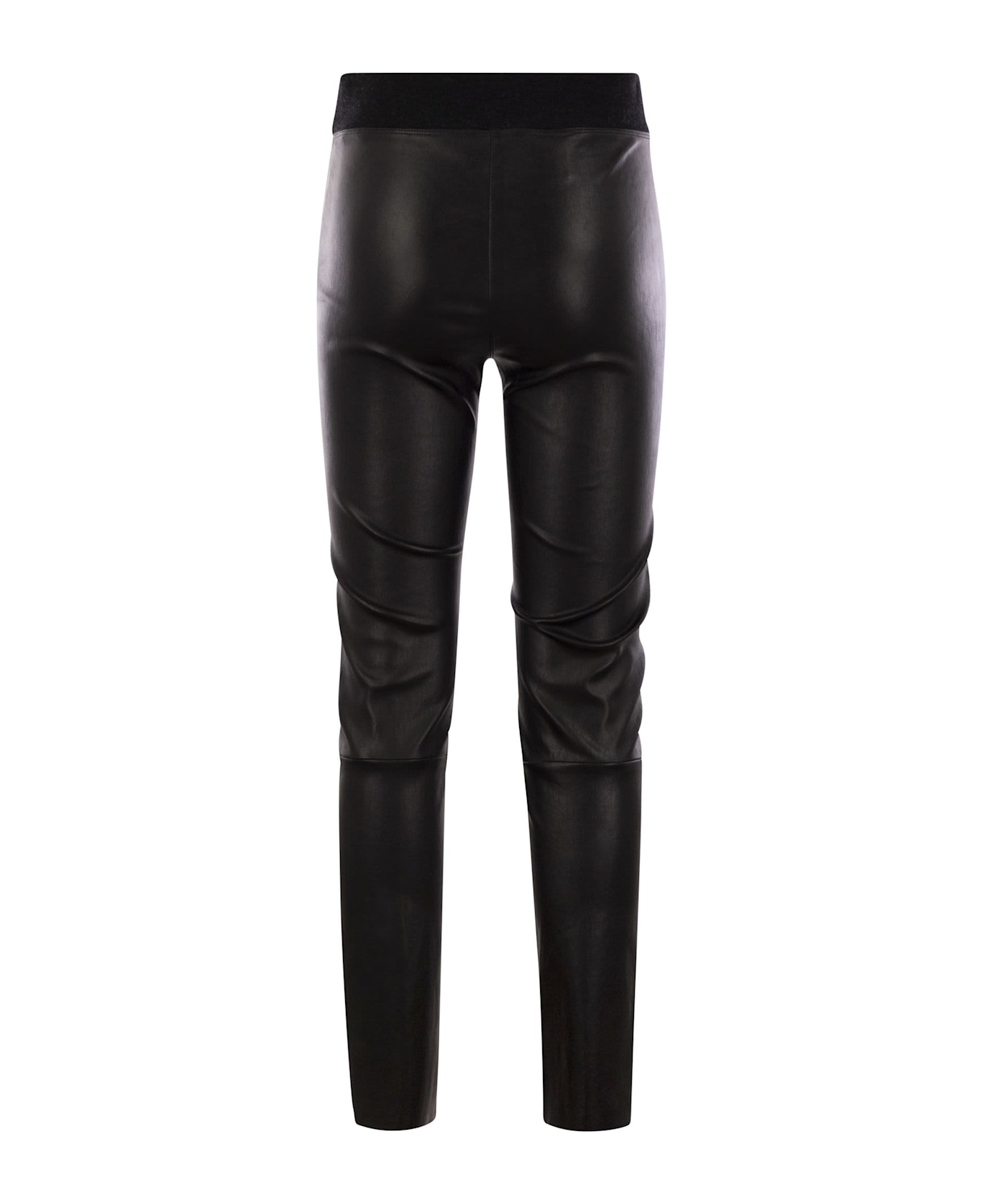 Brunello Cucinelli Skinny Fit Stretch Nappa Leather Trousers - Black