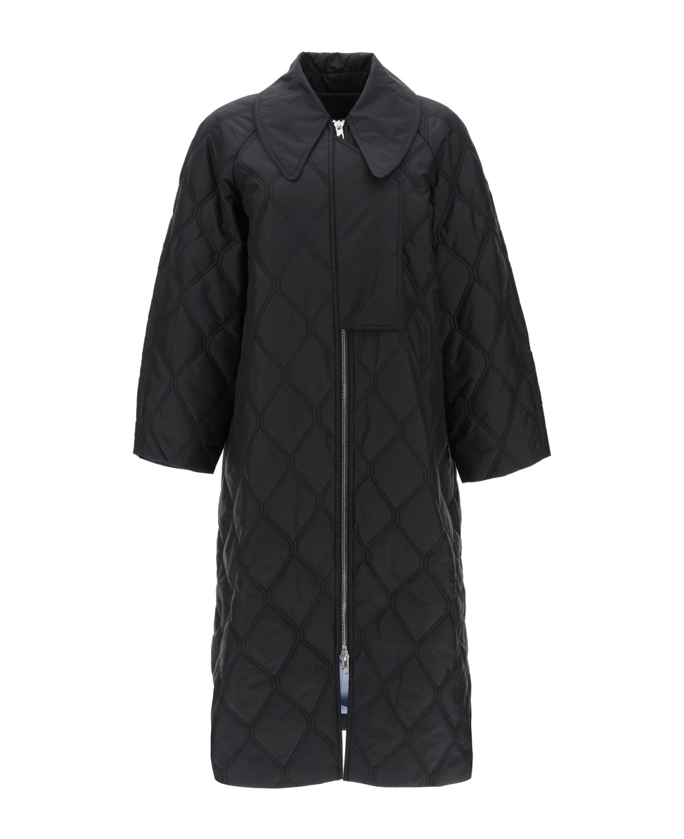 Ganni Quilted Oversized Coat - BLACK (Black) コート