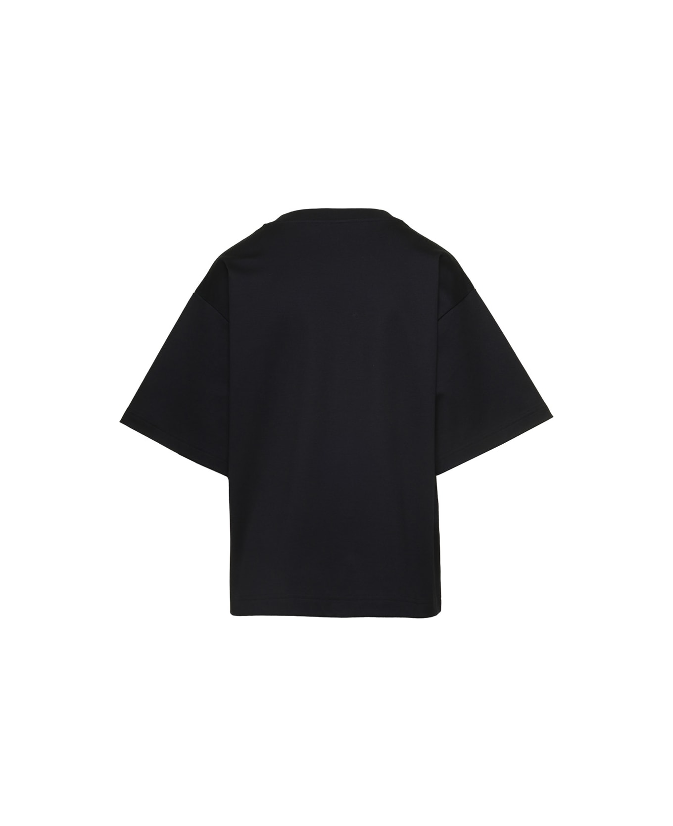 Dolce & Gabbana Black Oversized T-shirt With Logo Lettering Print In Cotton Woman - Black