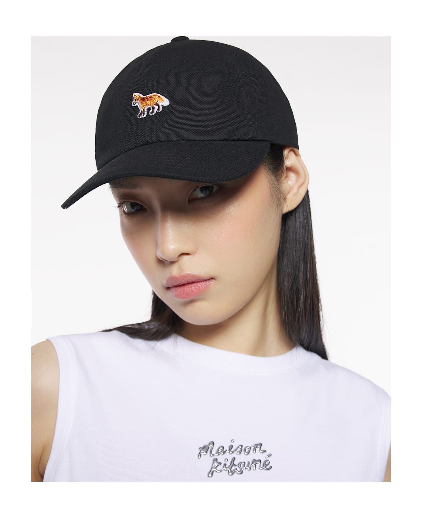 Maison Kitsuné Baby Fox 6p Cap - Black