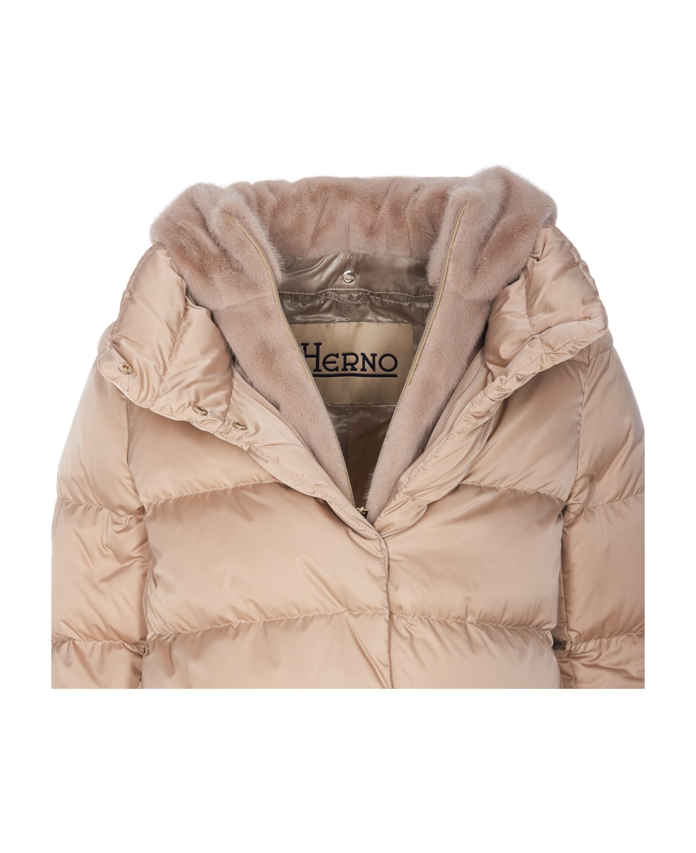 Herno A-shape Satin Down Jacket - Pink