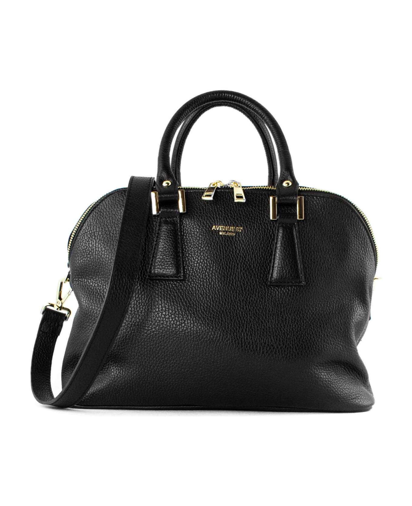 Avenue 67 Black Grained Soft Leather Bag Avenue 67 - BLACK