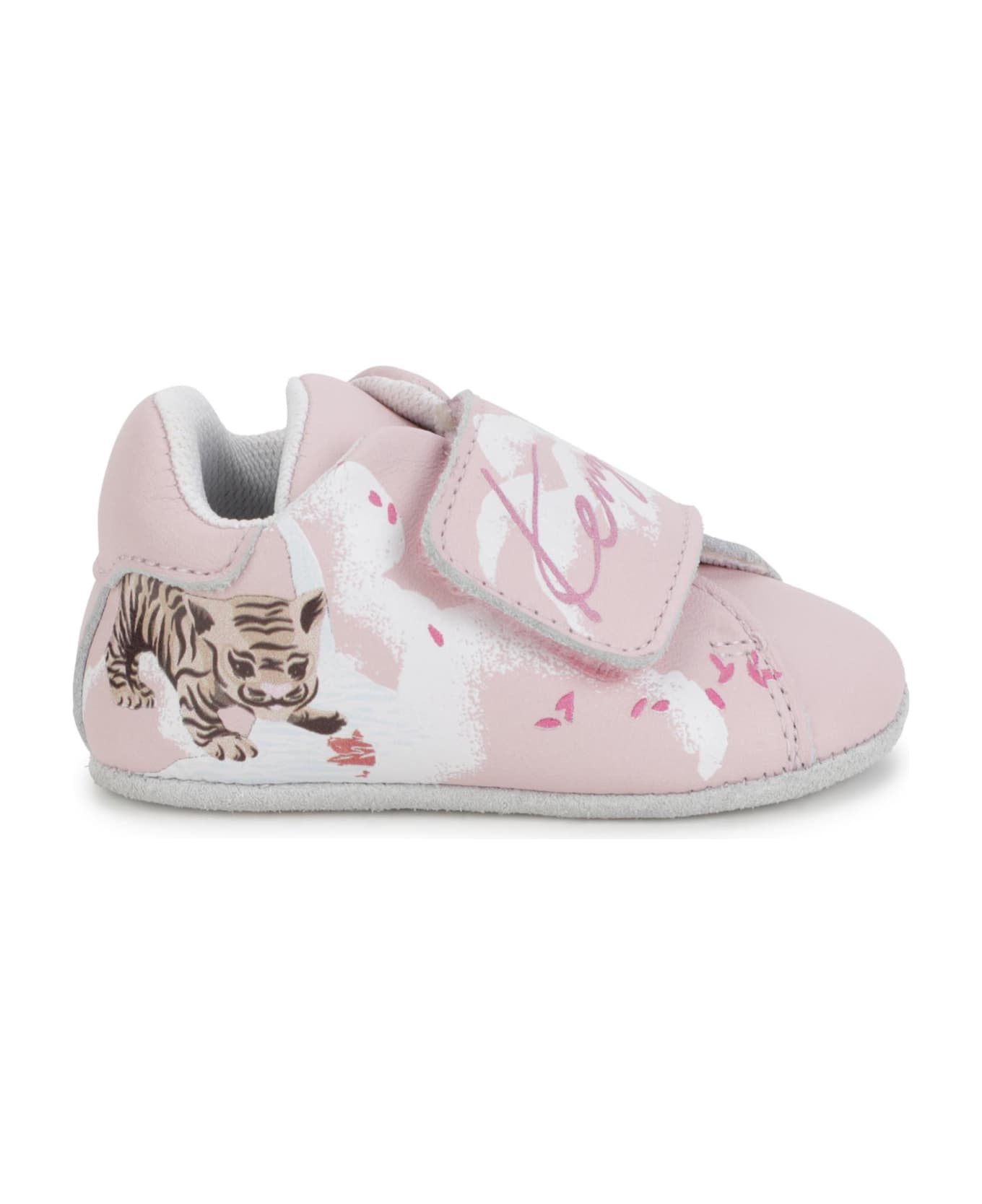 Kenzo Kids First Steps Shoes With Print - Pink