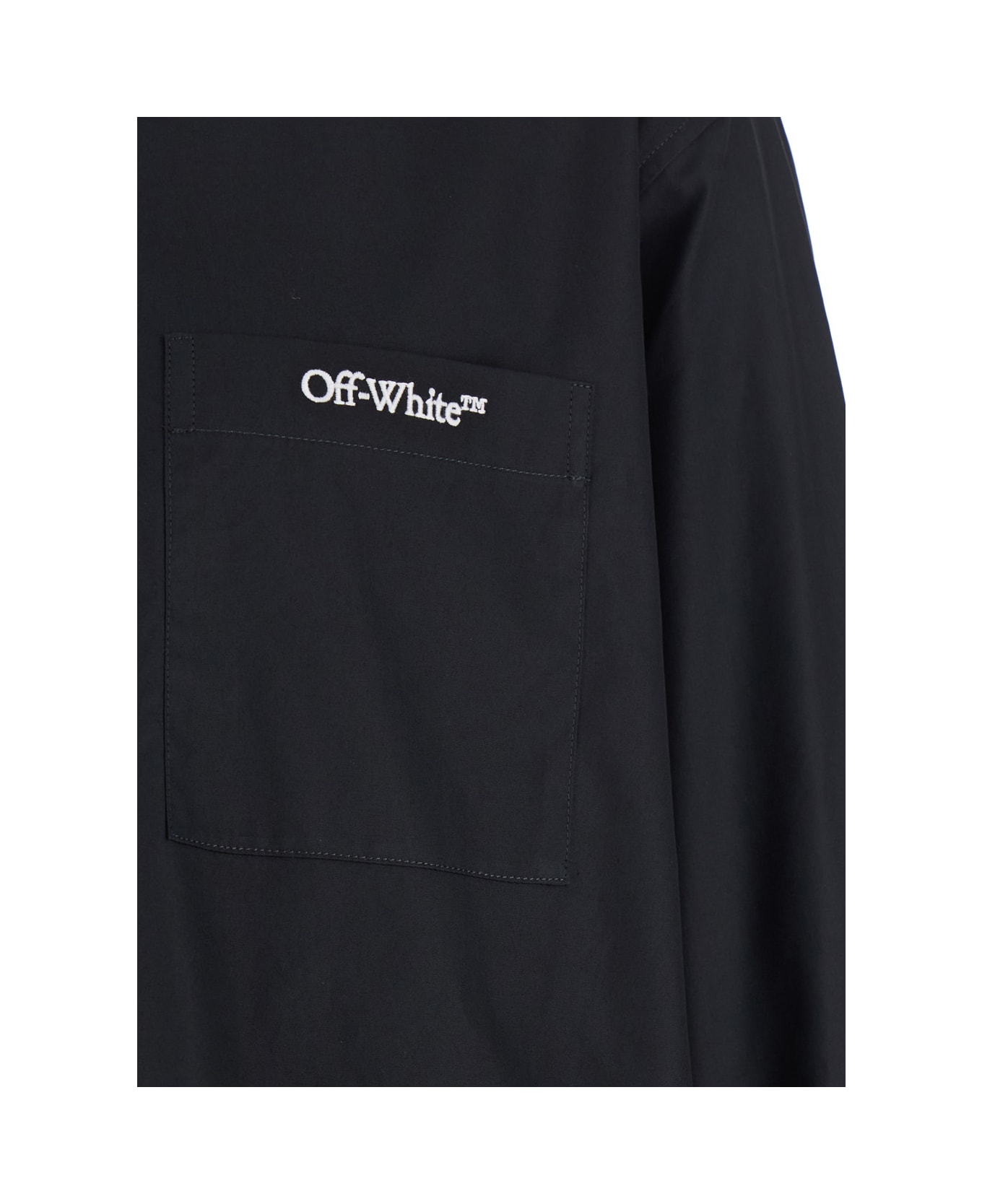 Off-White 
brush Arrow
 Black Shirt With Logo Lettering On The Front And Maxi Print On The Rear In Cotton Blend Woman - Black
