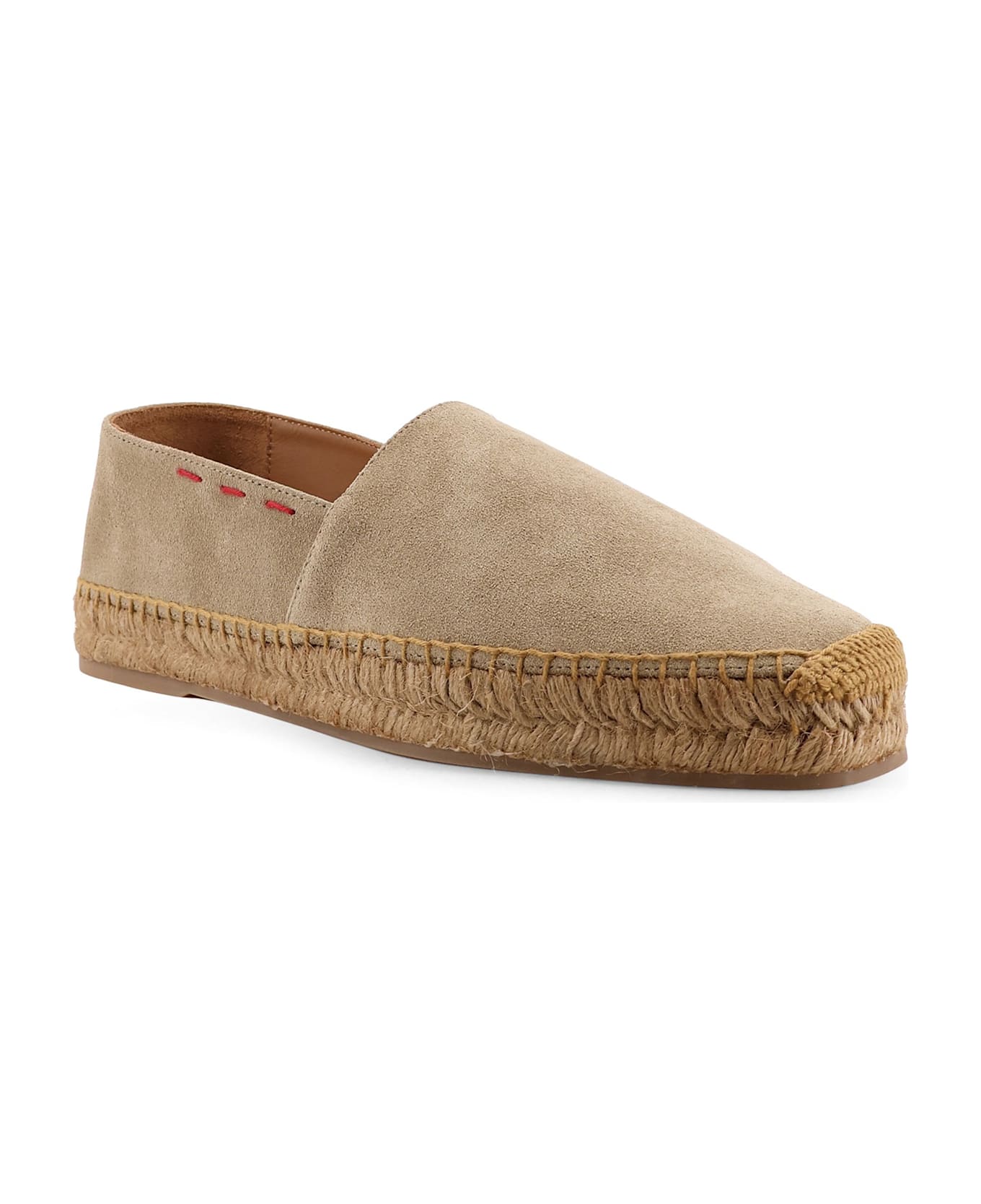 Kiton Suede Espadrilles With Iconic Stitching - Sand
