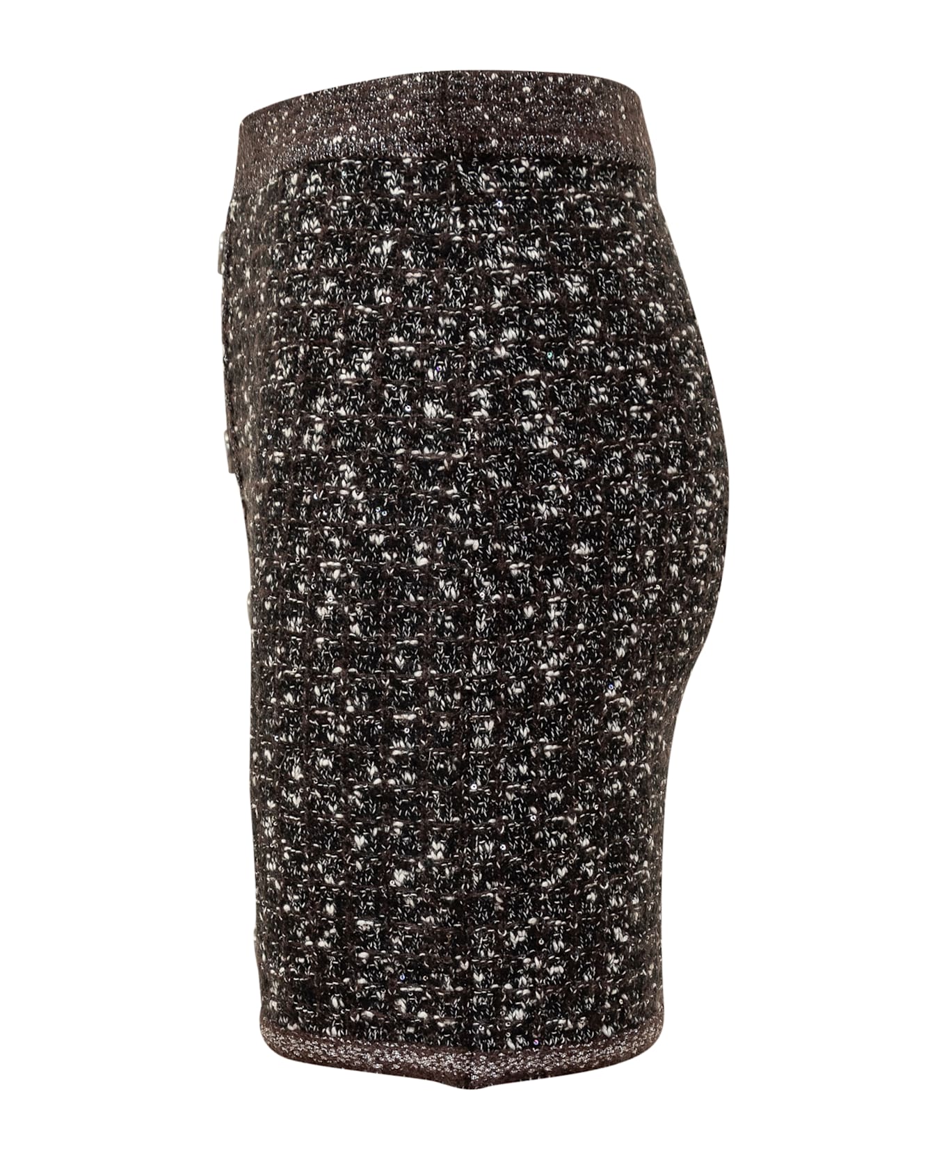 Pinko Vinacciolo Button Detailed Mini Skirt - NERO/MARRONE/BIANCO