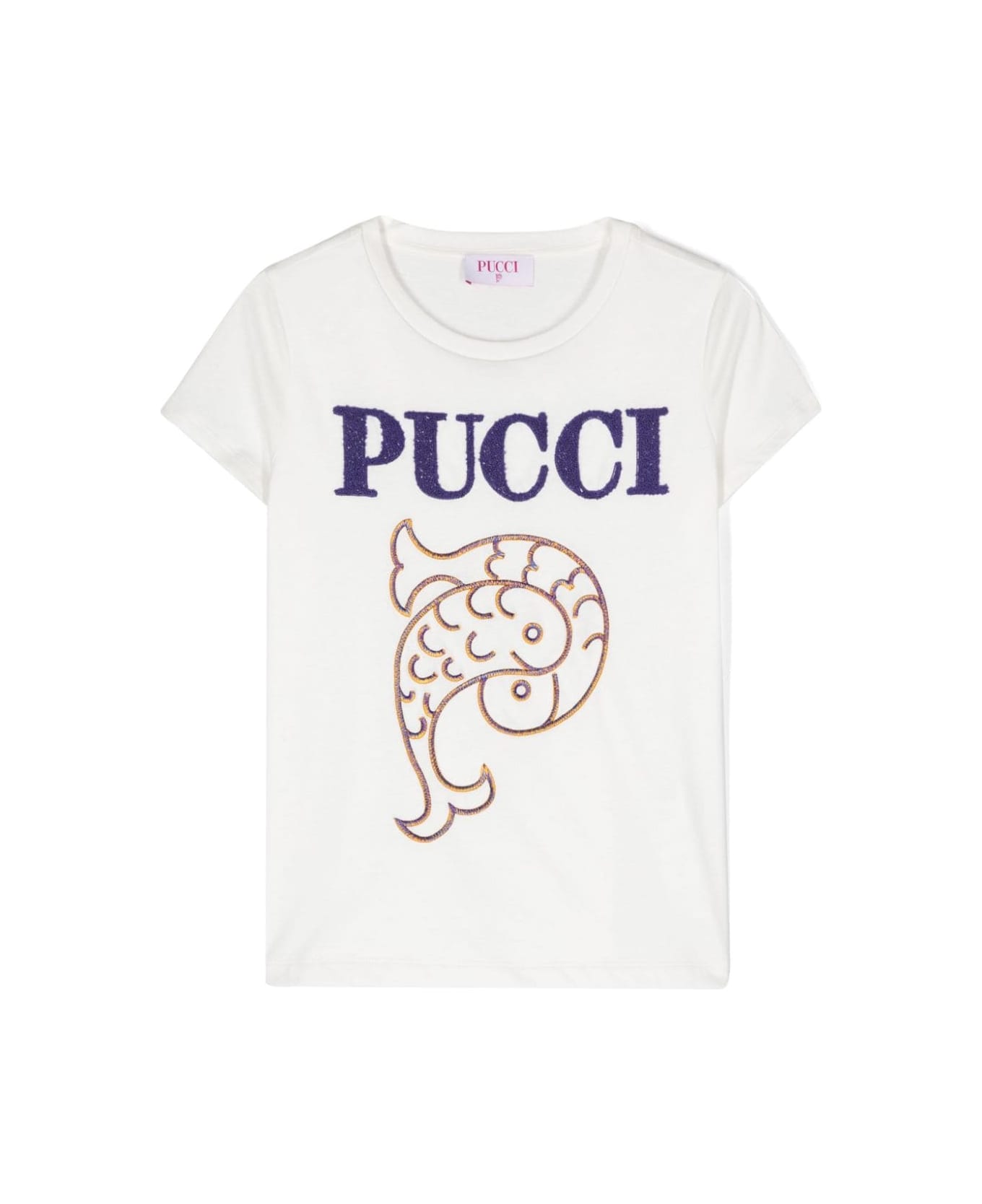 Pucci T-shirt Con Logo - Cream