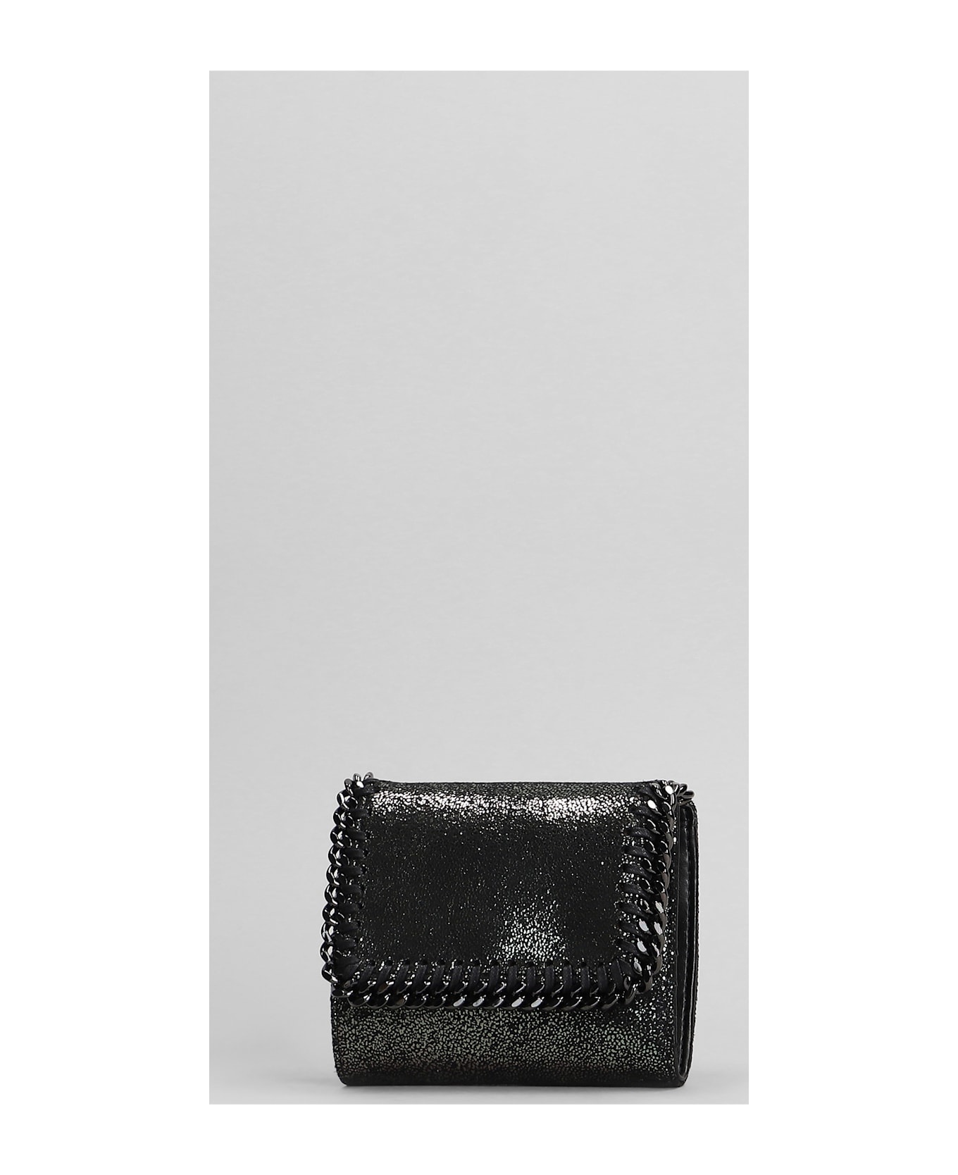Stella McCartney Small Flap Wallet In Silver Polyester - silver