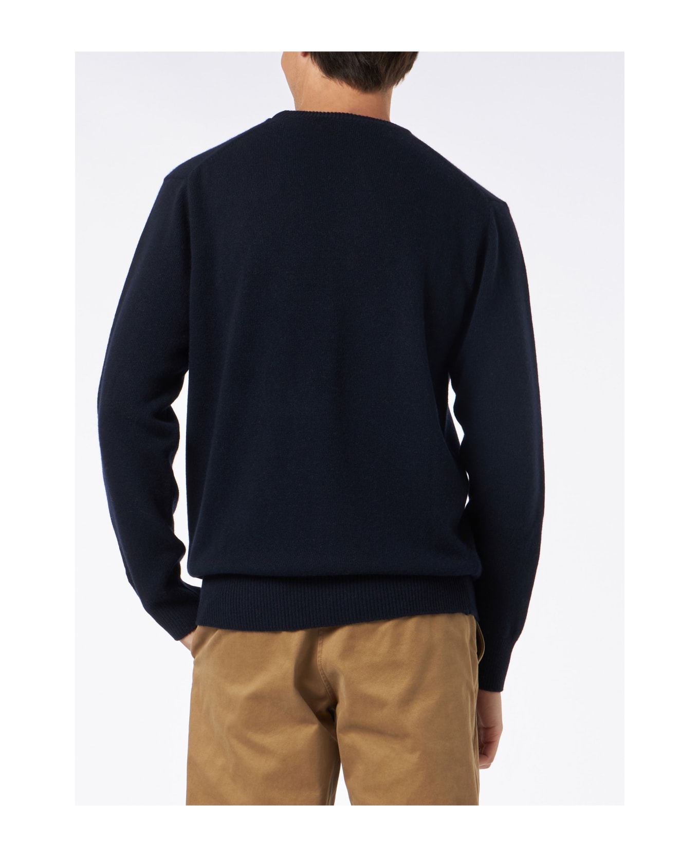 MC2 Saint Barth Man Crewneck Sweater With St. Barth Padel Club Jacquard - BLUE