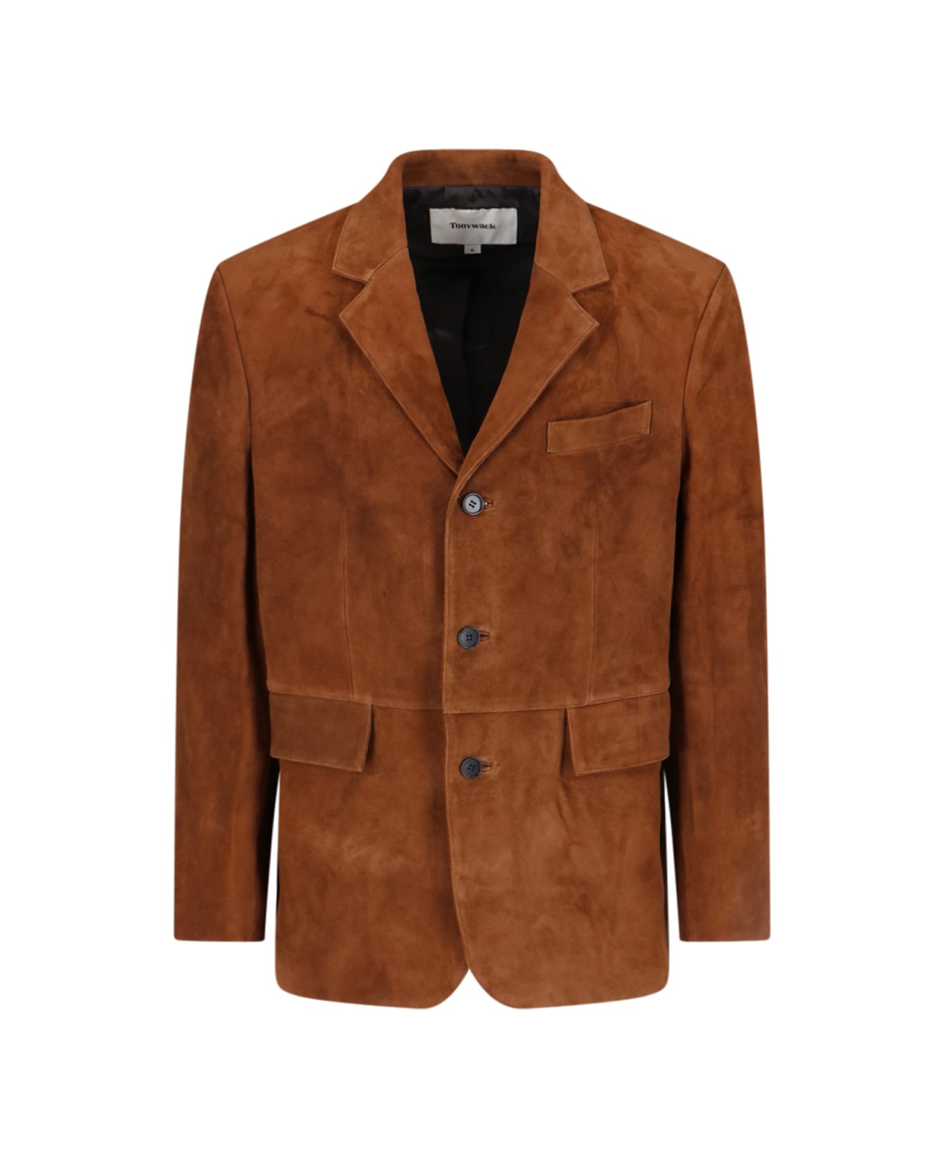 Tonywack Single-breasted Suede Jacket - Brown