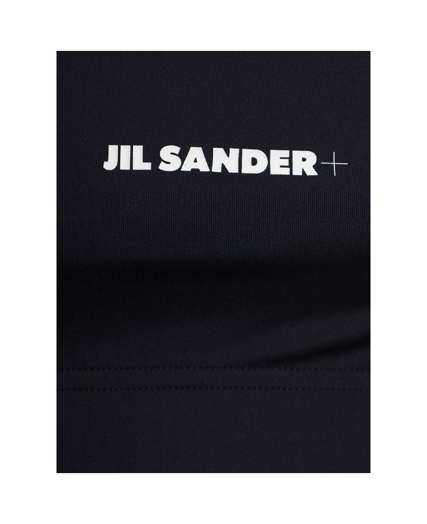 Jil Sander Woman's Blackstretch Fabric Top With Logo - Black