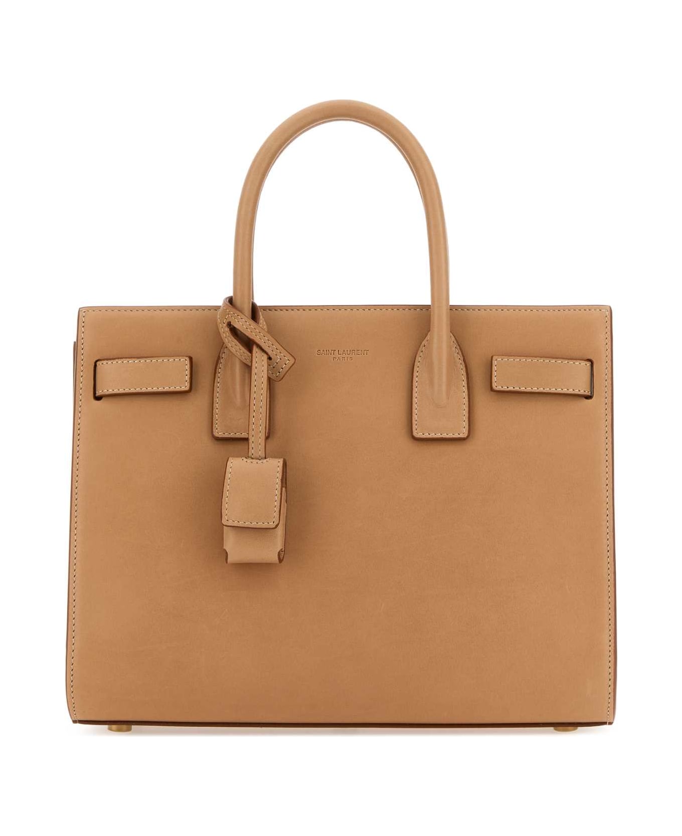 Saint Laurent Camel Leather Baby Sac De Jour Handbag - VINTAGEBROWNGOLD