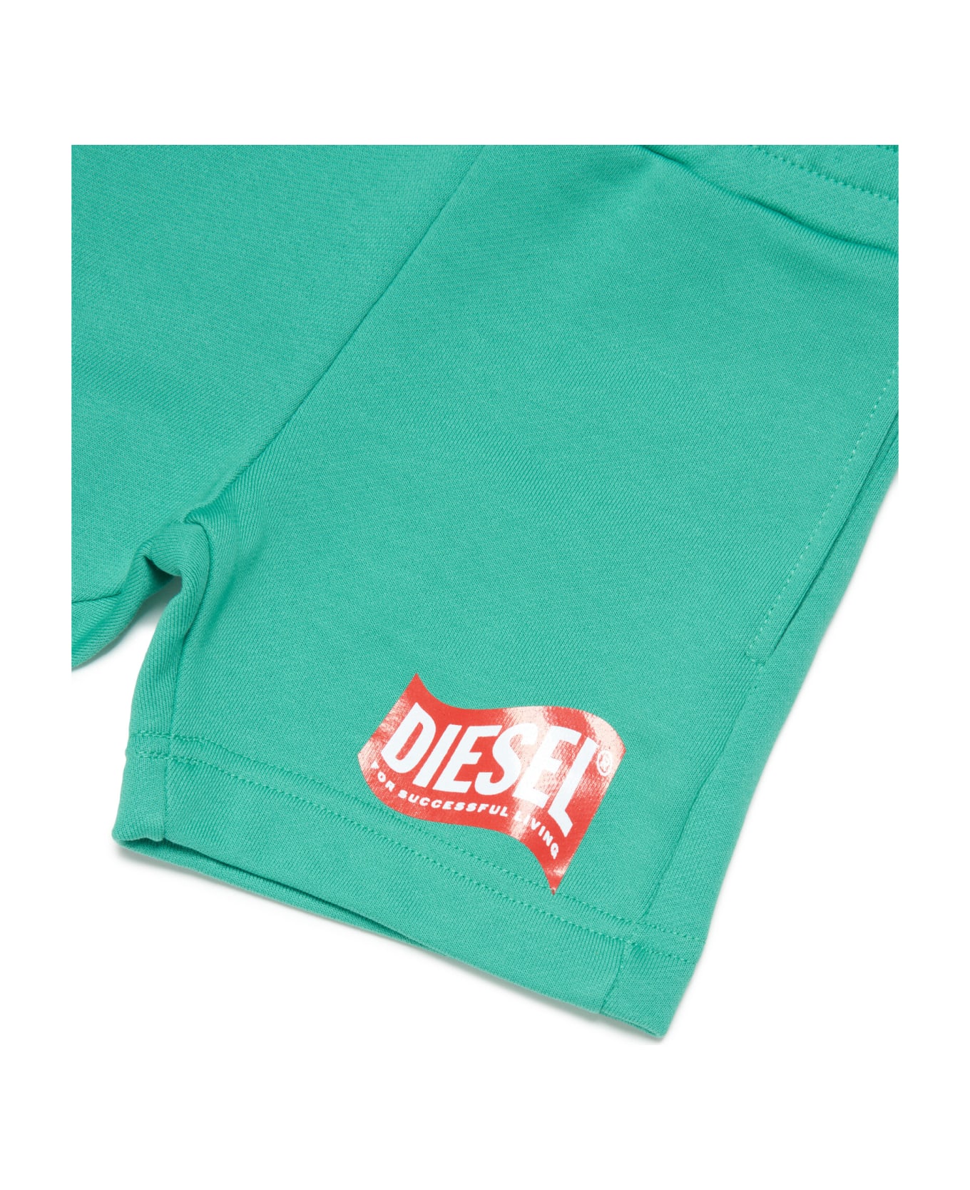 Diesel Pannyb Shorts Diesel Green Cotton Shorts With Logo In "wave" Version - Katydid