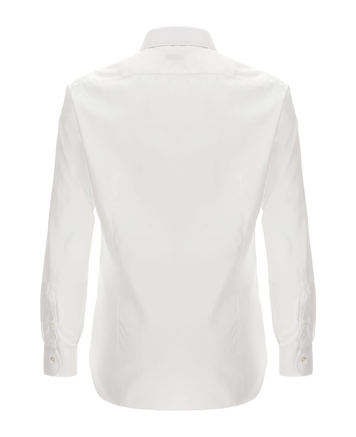 Barba Napoli Textured Cotton Shirt - White シャツ