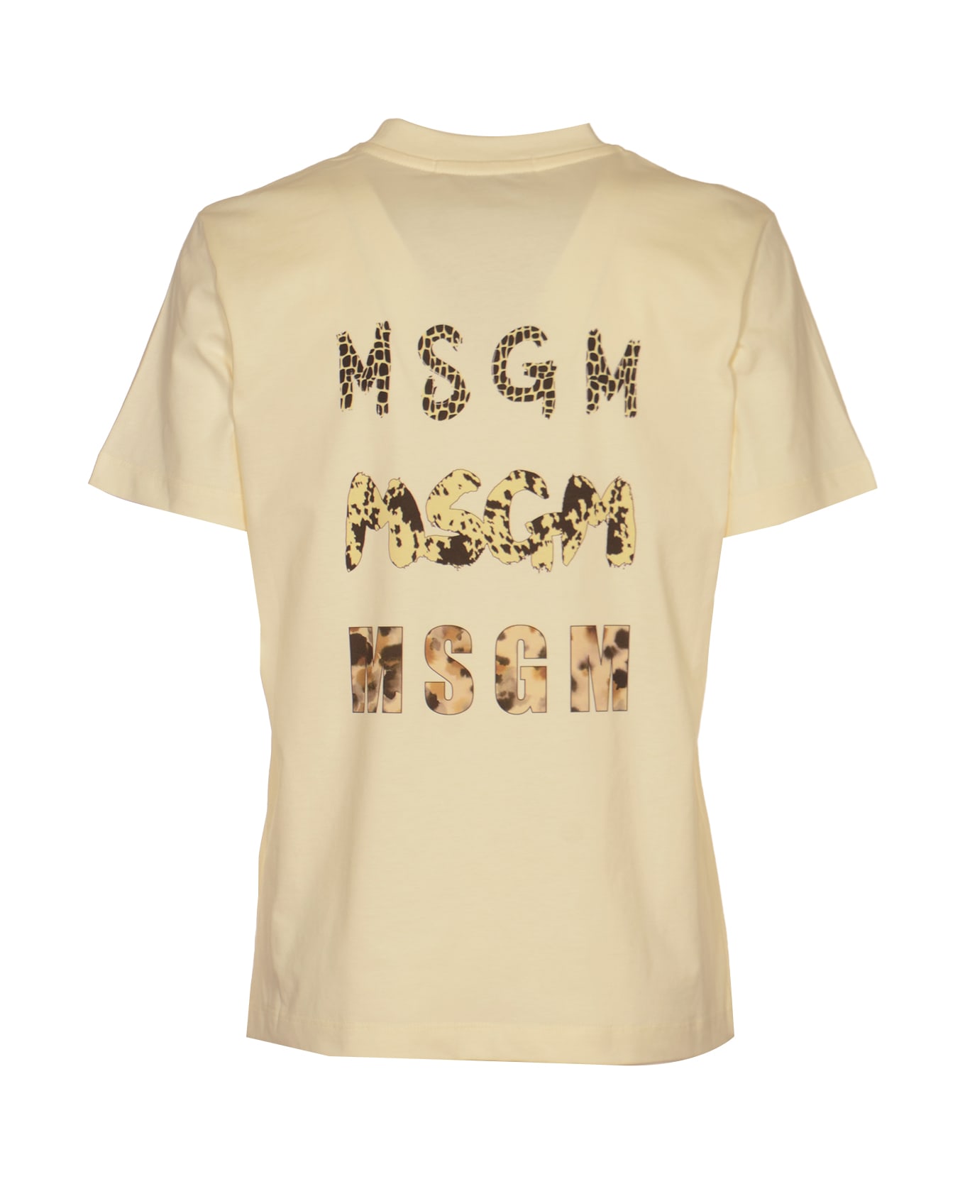 MSGM Round Neck T-shirt - Beige Tシャツ