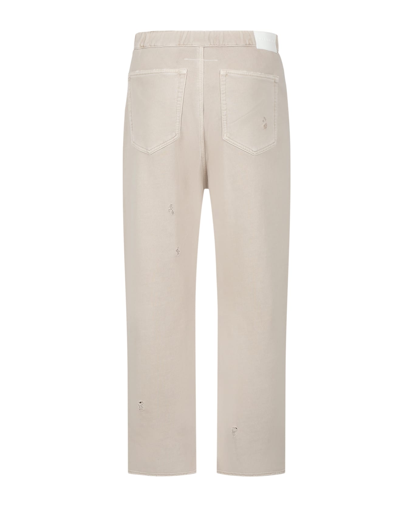 MM6 Maison Margiela Ivory Trousers For Girl With Logo - M6704 ボトムス