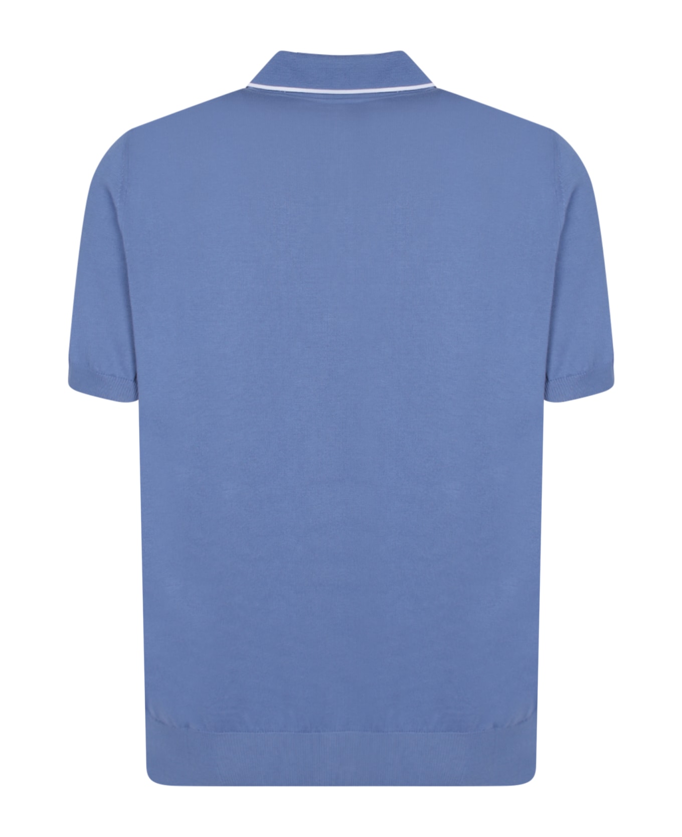Canali Edges White/avion Polo Shirt - Blue