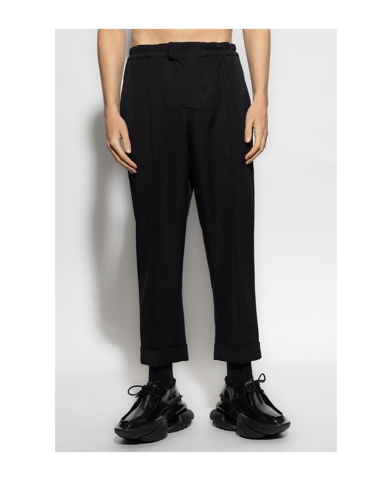 Balmain Straight-leg Cropped Trousers - Black