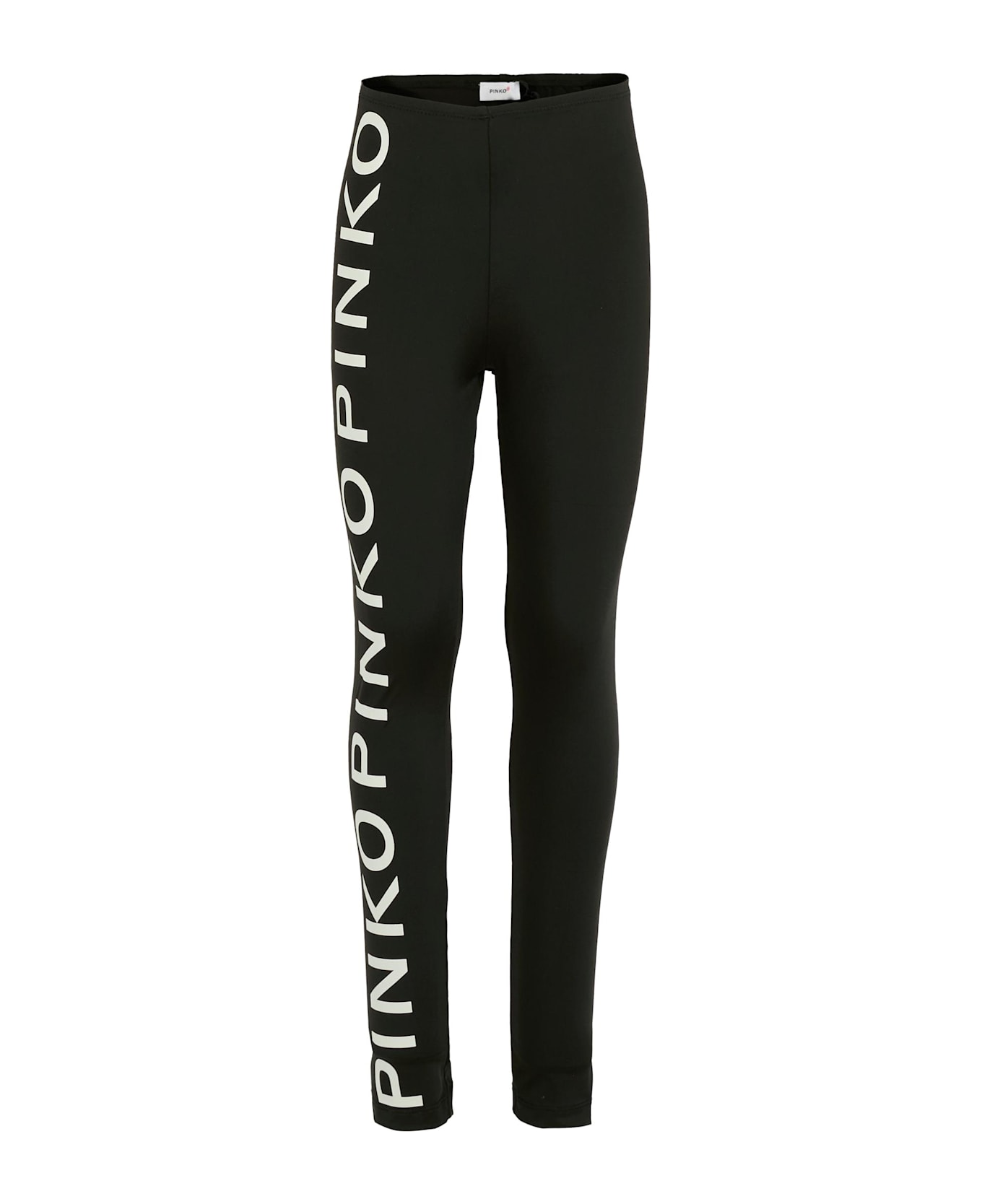 Pinko Black Leggings For Girl With Logo - Black